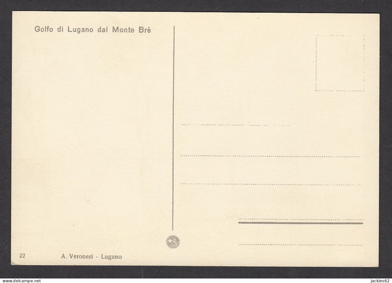 117185/ *Golfo Di Lugano Dal Monte Brè*, Ed A. Veronesi N° 22 - Contemporary (from 1950)