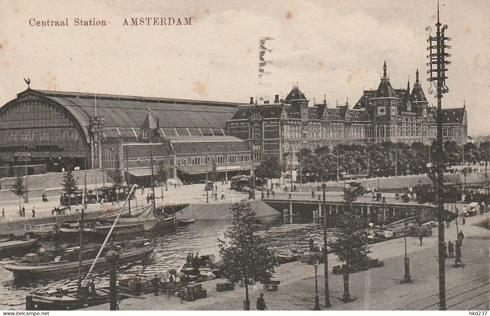 Amsterdam Centraal Station Levendig Trams Scheepvaart # 1912   3789 - Amsterdam