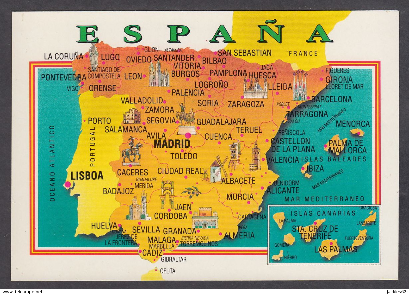 108777/ ESPAÑA, Mapa - Sonstige & Ohne Zuordnung