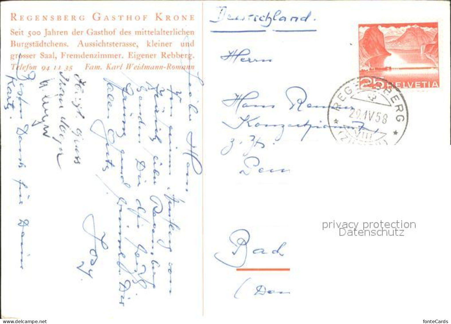 11849367 Regensberg Dielsdorf Gasthof Krone Teilansicht Regensberg - Other & Unclassified