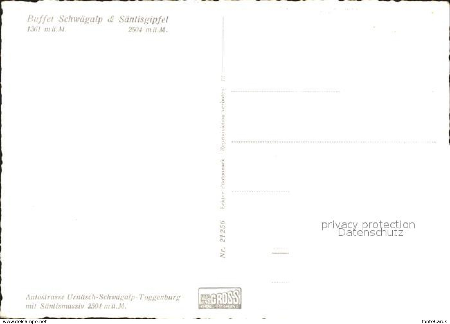 11849347 Schwaegalp AR Autostrasse Urnaesch Toggenburg Saentismassiv Schwaegalp - Otros & Sin Clasificación