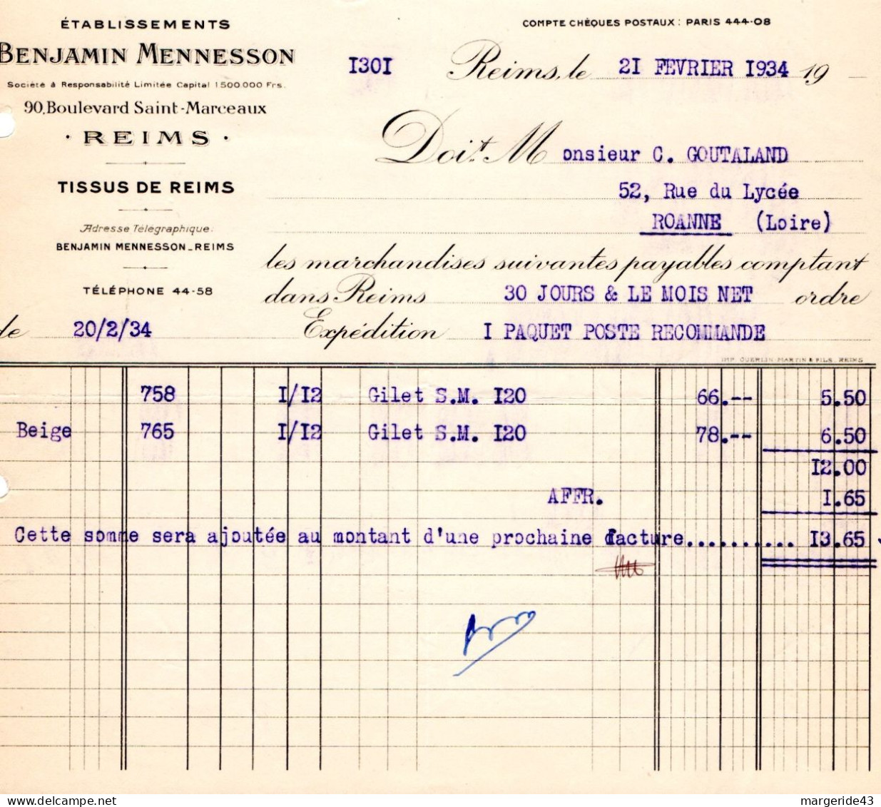 FRANCE LOT DE 41  FACTURES DIVERSES