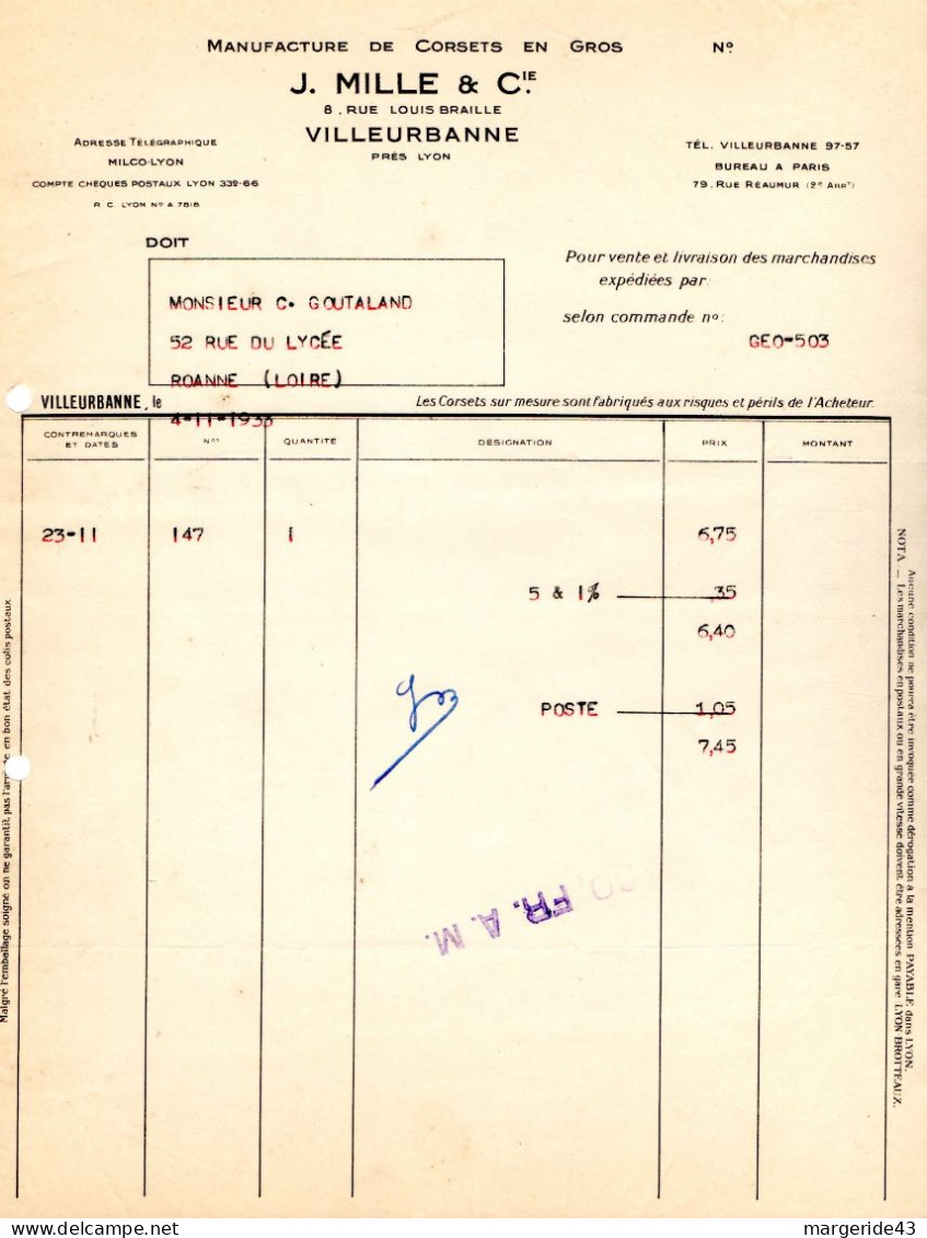 FRANCE LOT DE 41  FACTURES DIVERSES