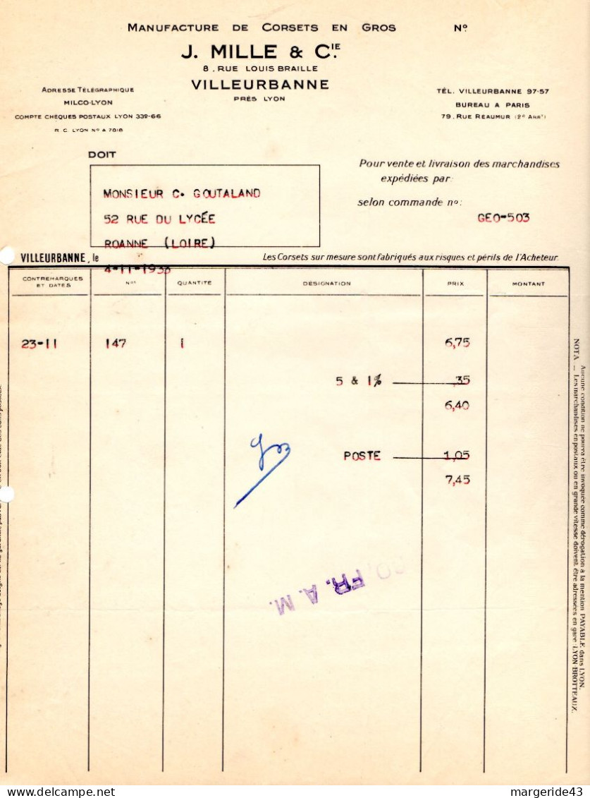 FRANCE LOT DE 41  FACTURES DIVERSES