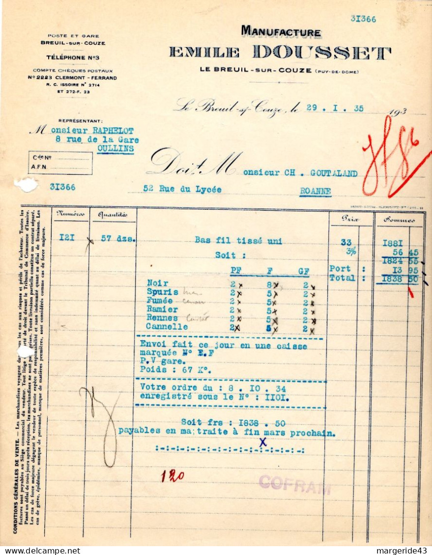 FRANCE LOT DE 41  FACTURES DIVERSES