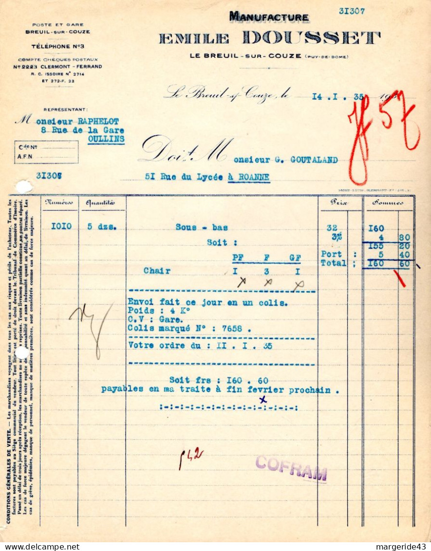 FRANCE LOT DE 41  FACTURES DIVERSES