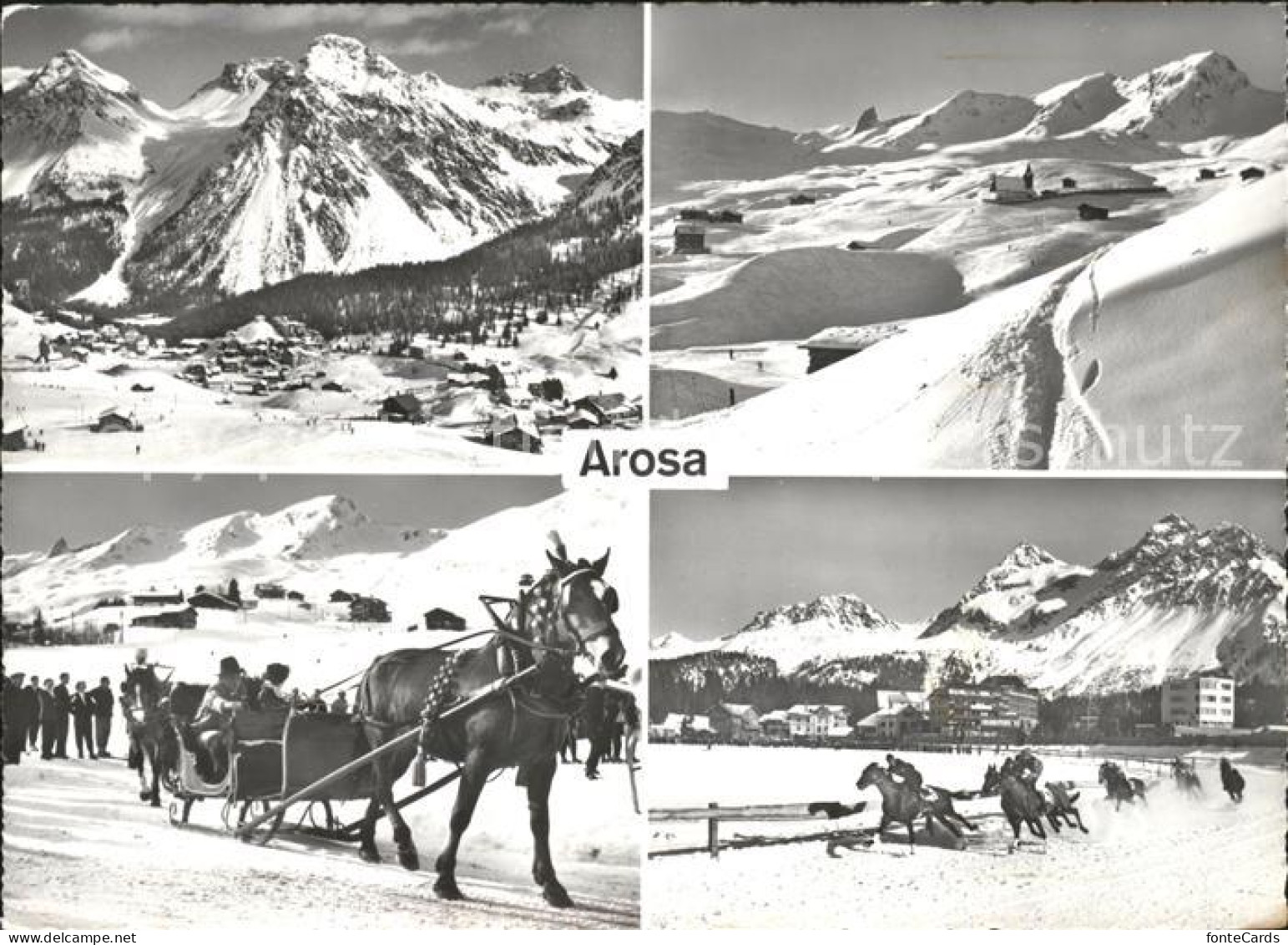 11849297 Arosa GR Pferdekutsche Pferderennen Teilansichten Arosa - Autres & Non Classés