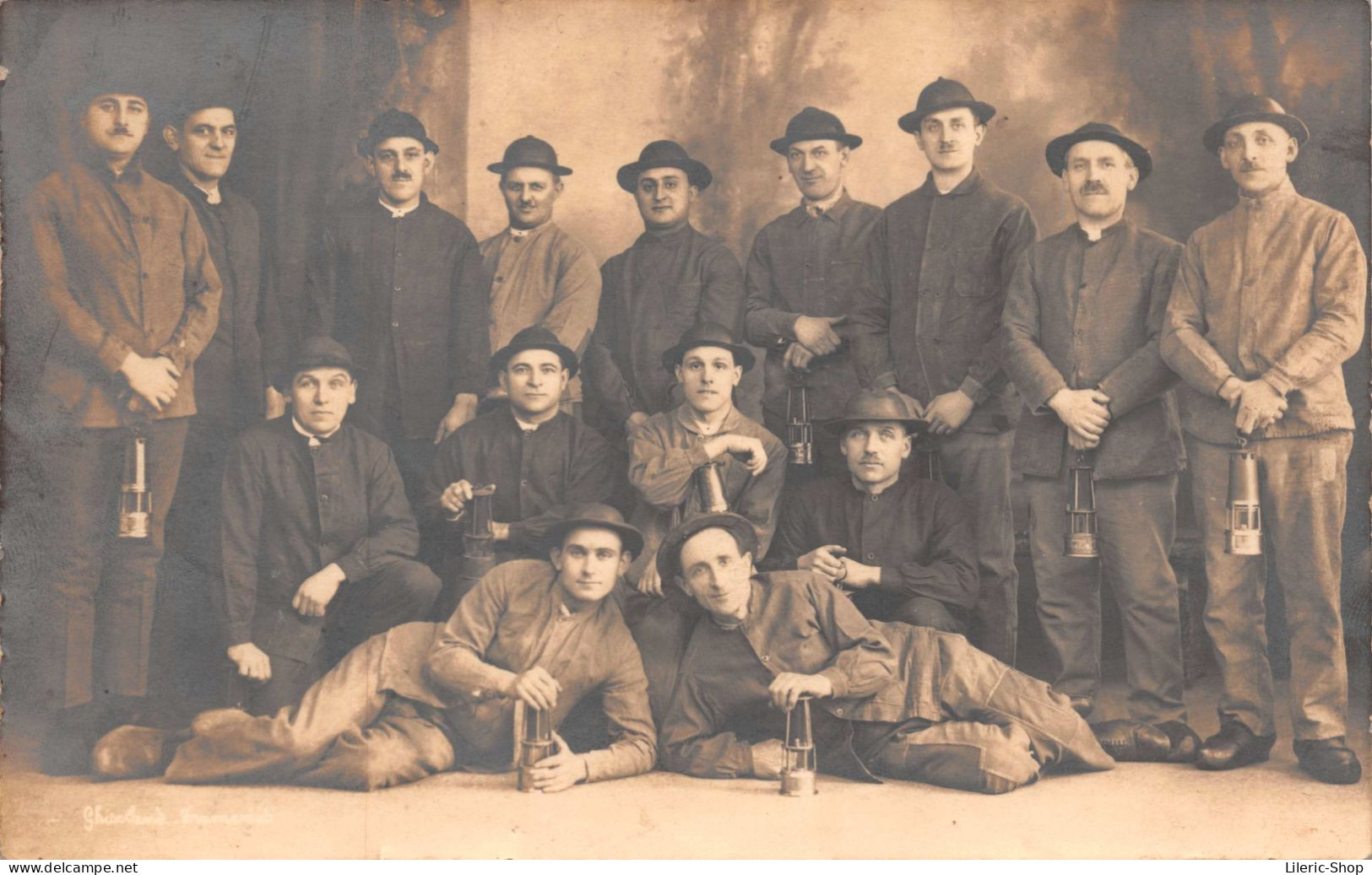 CA-PHO - SAINT BRIEUC - GROUPE DE MINEURS AVEC LEUR LAMPE - Bergbau