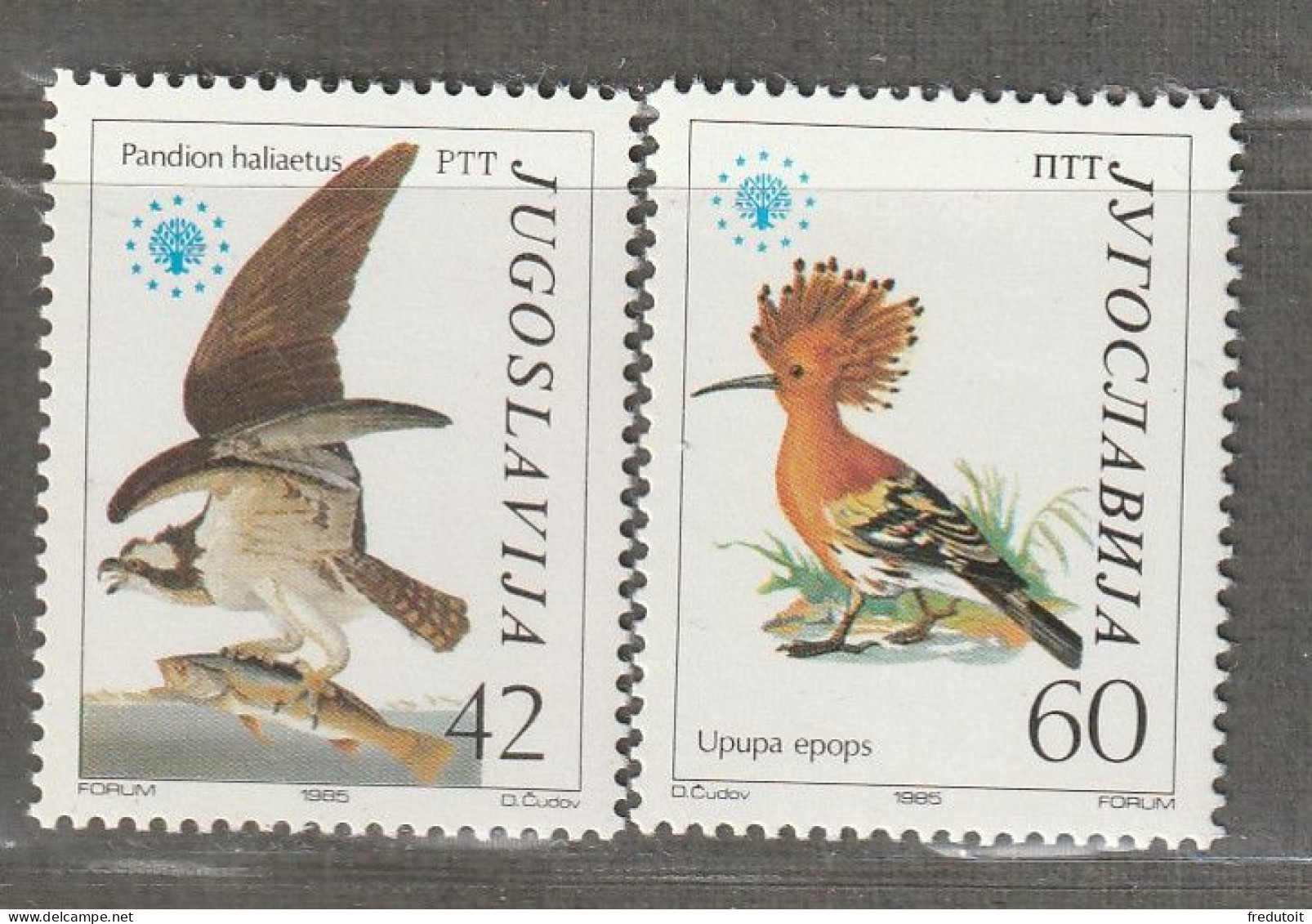 YOUGOSLAVIE- N°1878/9 ** (1982) Oiseaux - Neufs