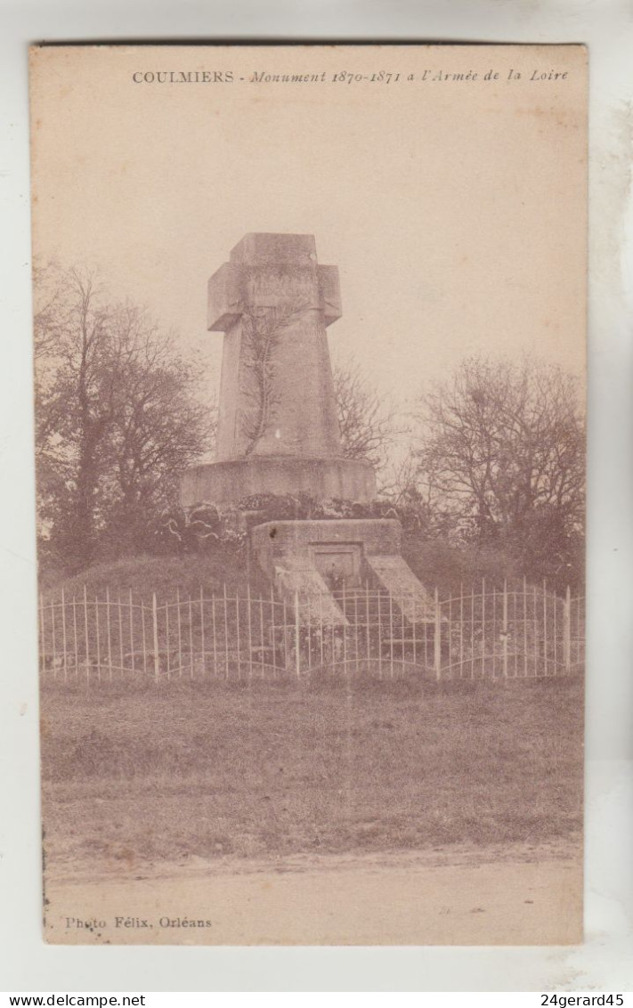 CPSM COULMIERS (Loiret) - Monument 1870/71 à L'Armée De La Loire - Coulmiers