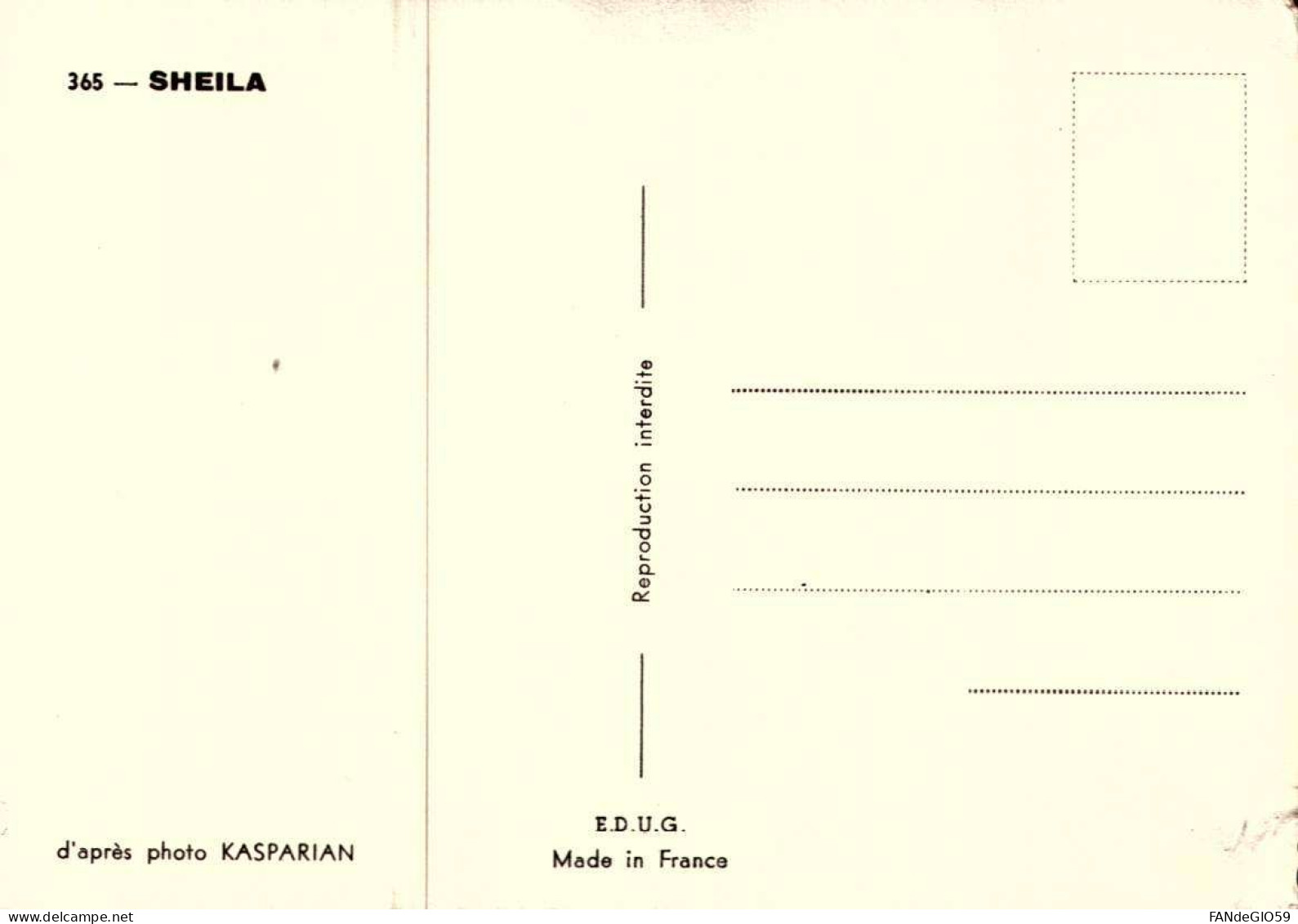 Célébrités > Chanteurs & Musiciens       SHEILA  /PLI COIN  // 113 - Sänger Und Musikanten