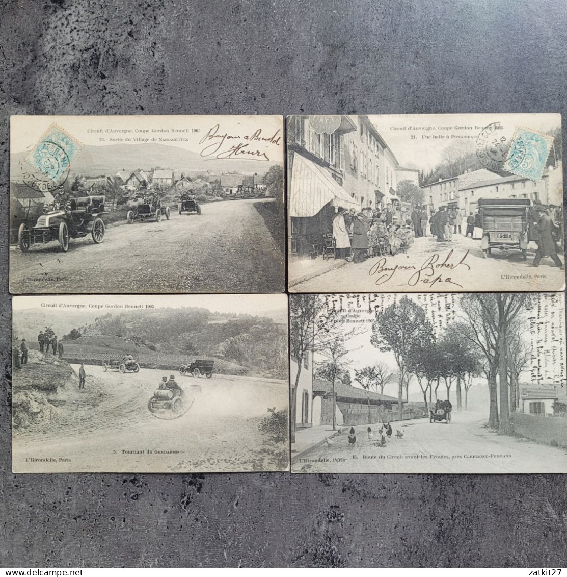 cartes postales, coupe Gordon Bennett 1905, course automobile