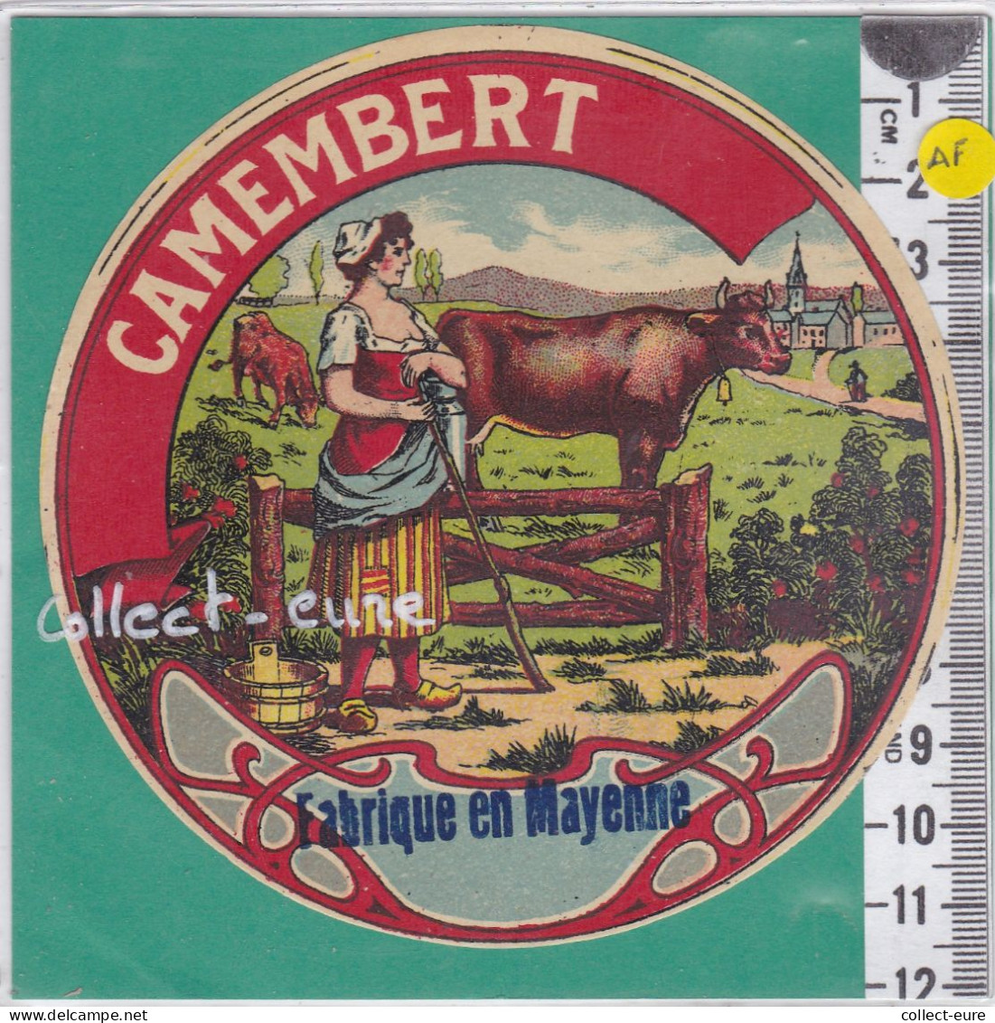 C1331  FROMAGE CAMEMBERT FABRIQUE EN MAYENNE GARDIENNE DE VACHES FERMIERE - Kaas