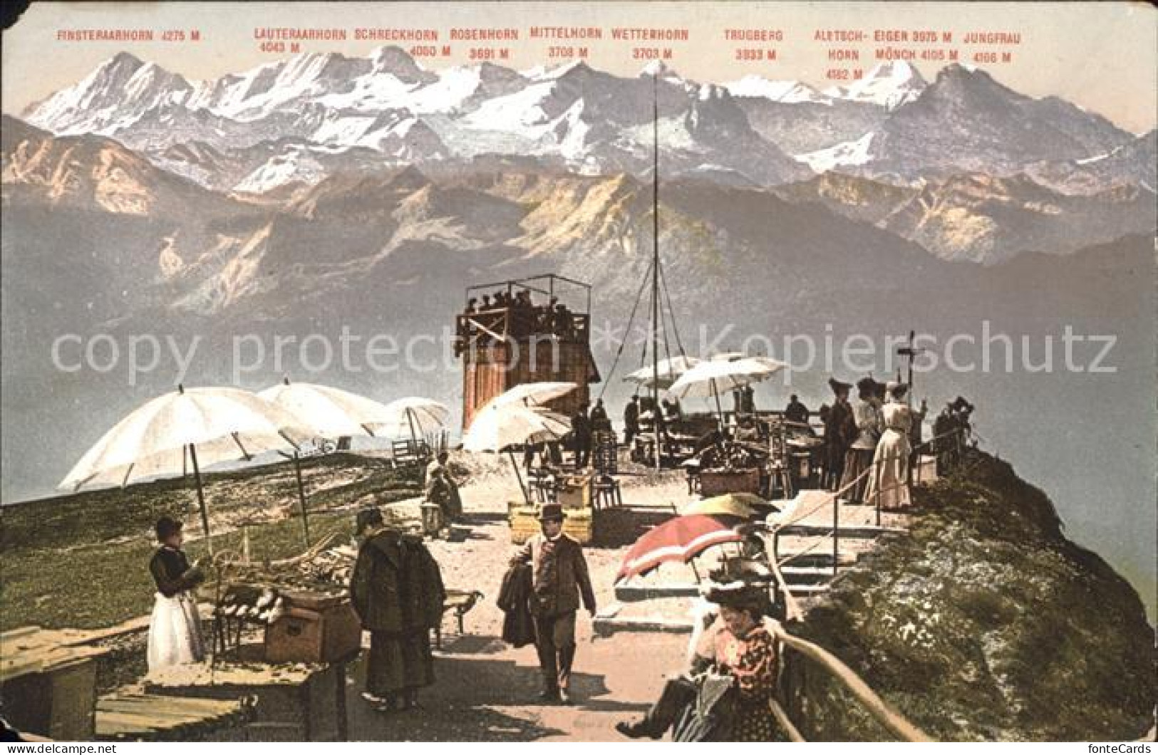 11848716 Rigi Kulm Panoramakarte Finsteraarhorn Lauteraarhorn Rosenhorn Wetterho - Autres & Non Classés