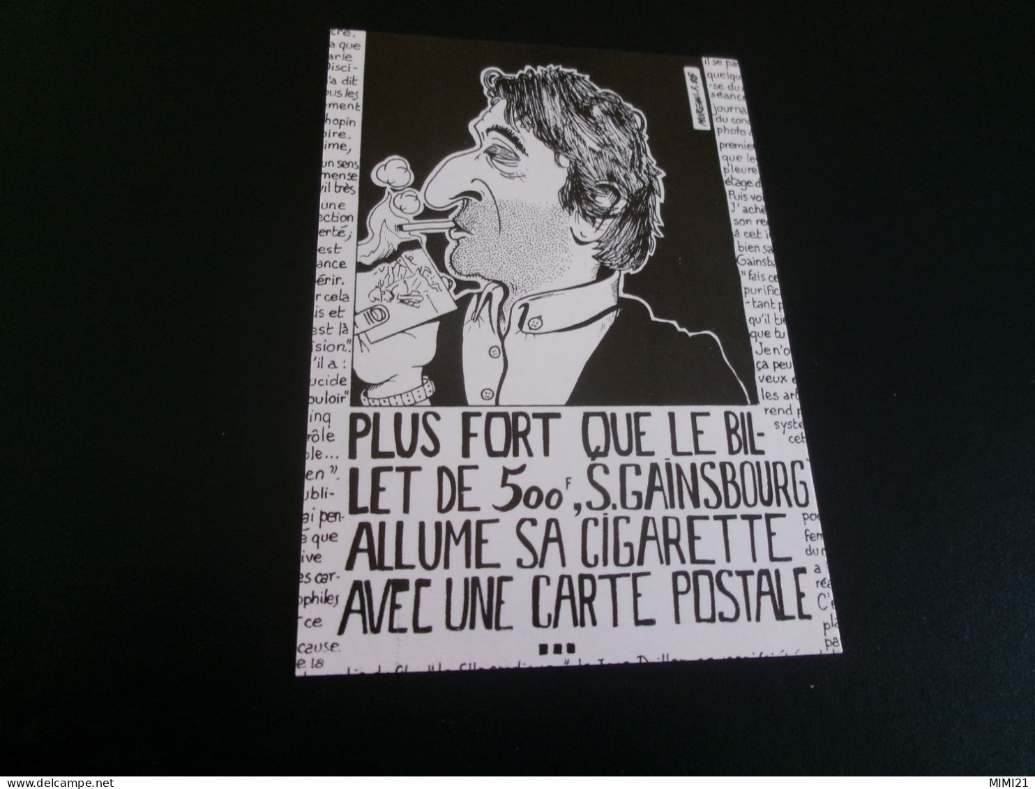 BELLE ILLUSTRATION CARICATURALE " SERGE GAINSBOURG ..PAR FABIEN MOREAU" ..(300ex) - Autres & Non Classés