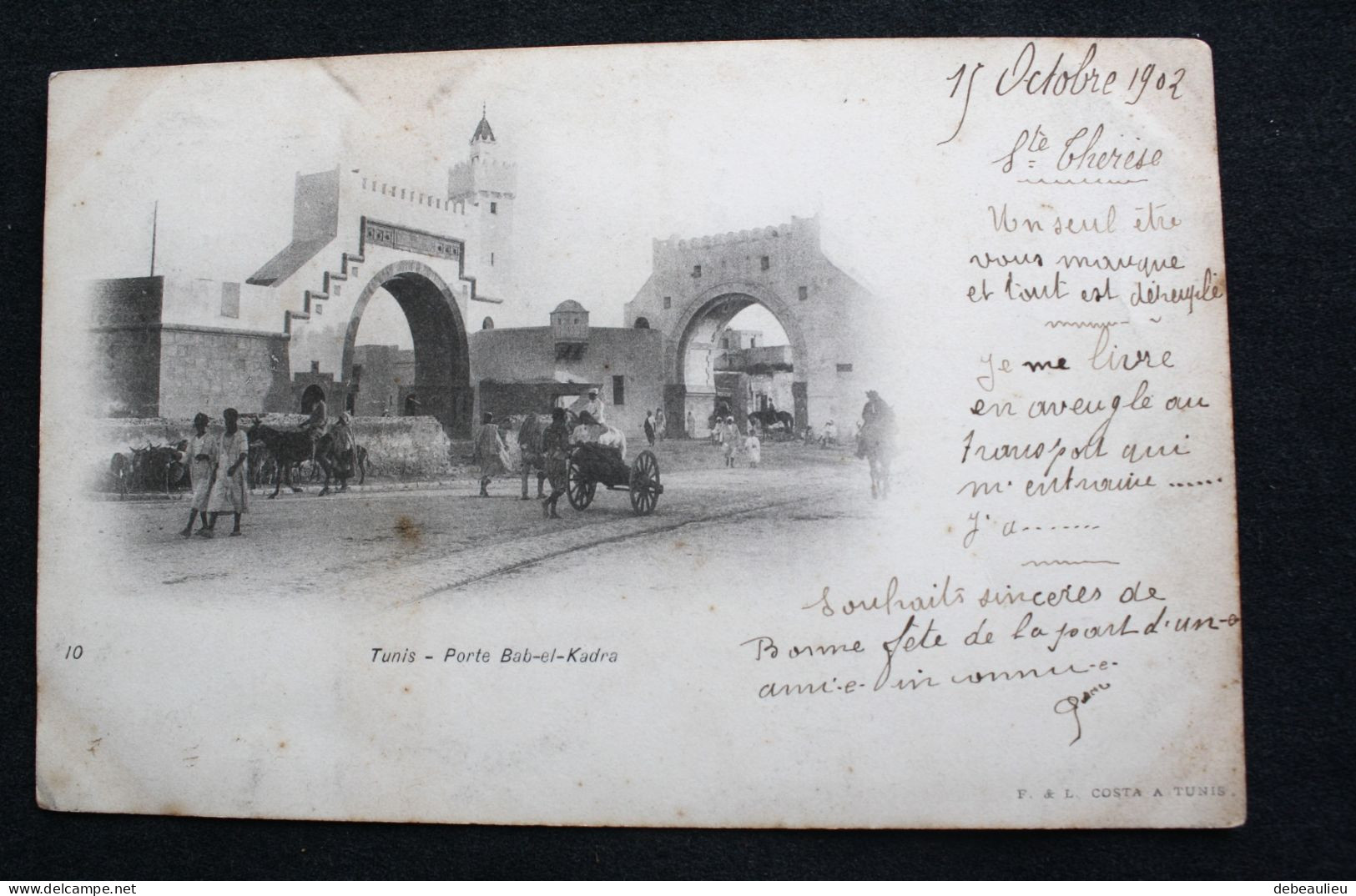 Tunis - Porte Bab-el-Kadra, Envoyée En 1902 Vers Beauvais - Tunisia