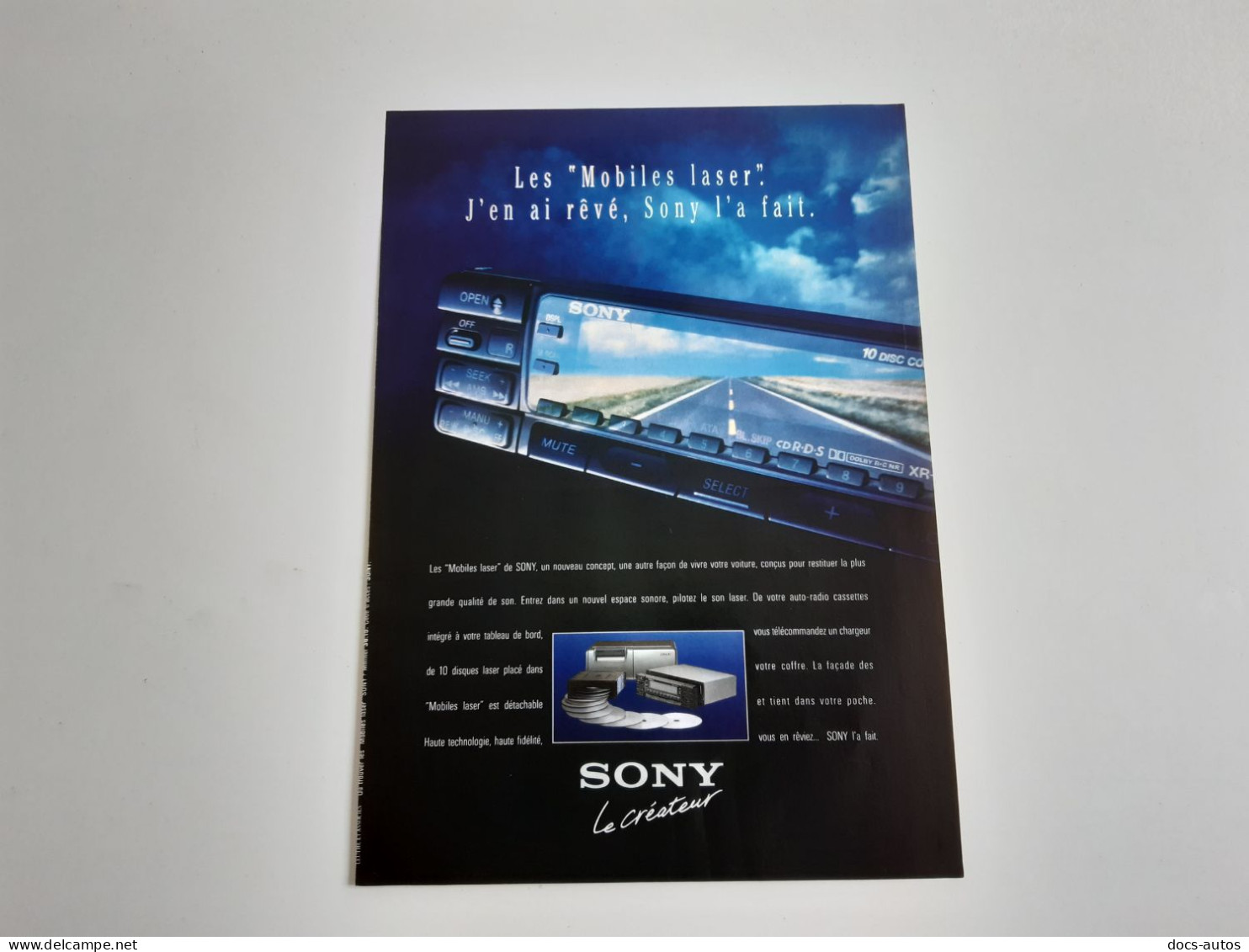 Publicité De Presse Automobile Autoradio Sony - Andere & Zonder Classificatie