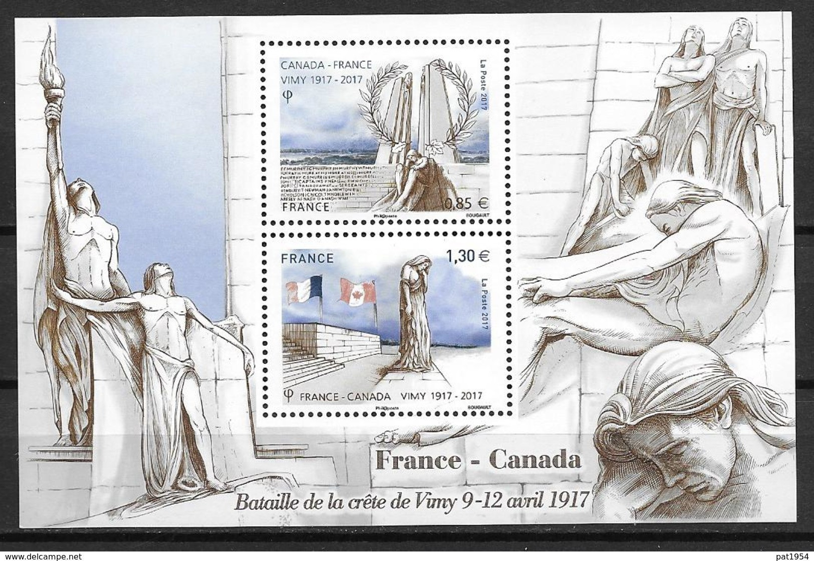 France 2017 Bloc Feuillet F5136 Neuf Bataille De Vimy à La Faciale + 15% - Mint/Hinged