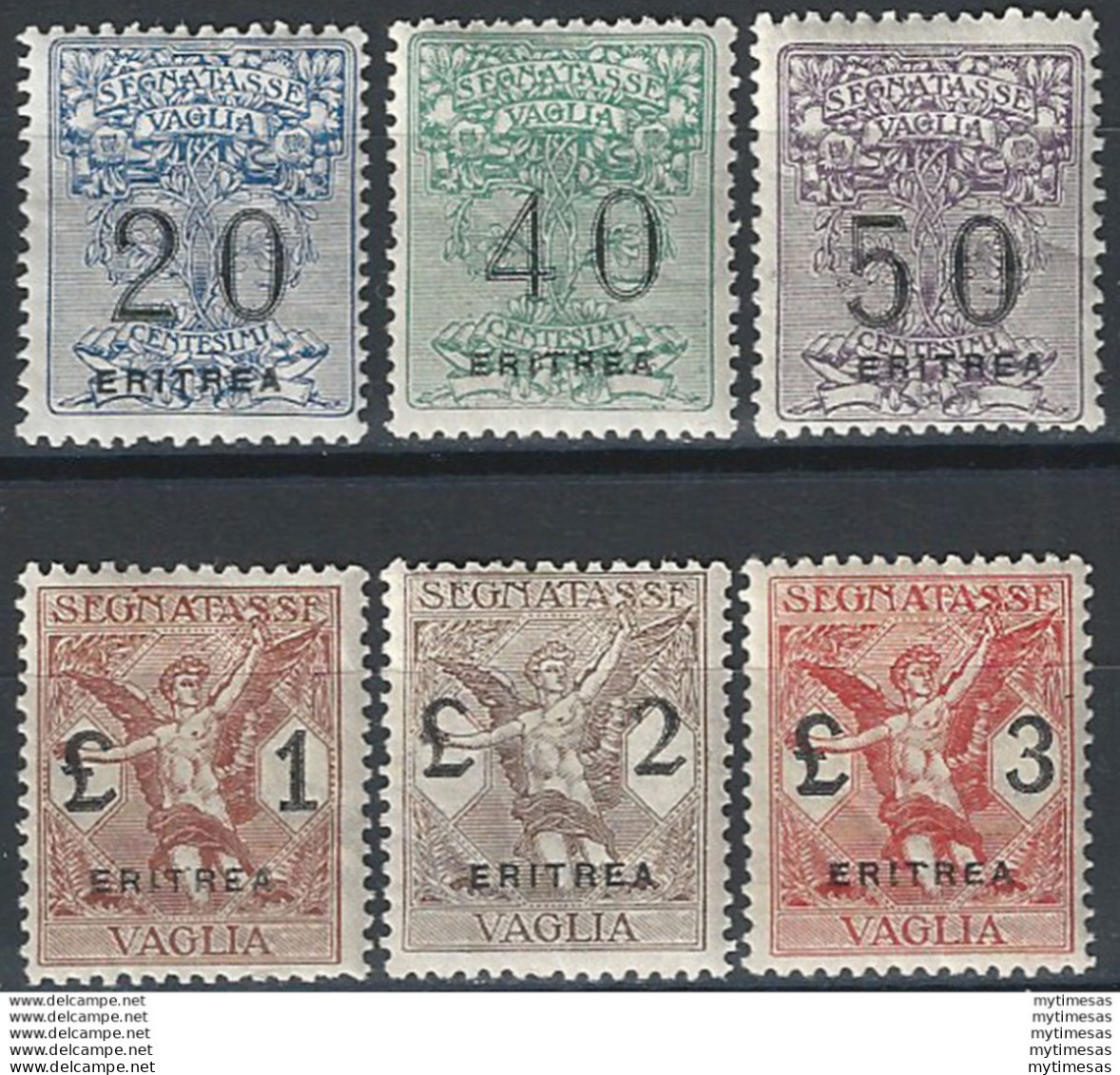 1924 Eritrea Segnatasse Per Vaglia 6v. MNH Sassone N. 1/6 - Other & Unclassified