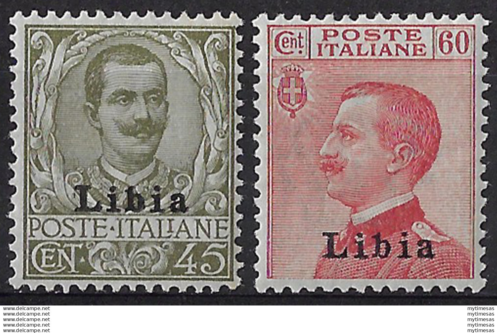 1917-18 Libia VE III 2v. Bc. MNH Sassone N. 18/19 - Autres & Non Classés