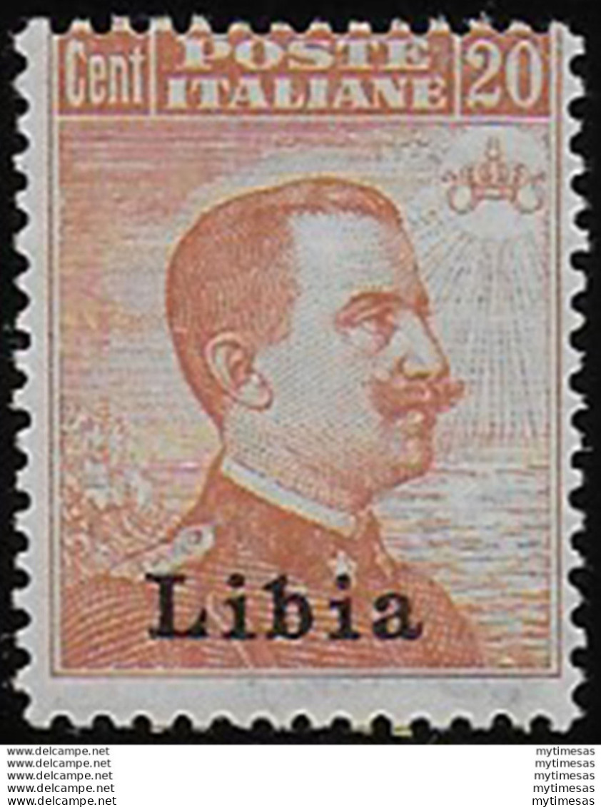 1918 Libia VE III 20c. Arancio MNH Sassone N. 20 - Andere & Zonder Classificatie