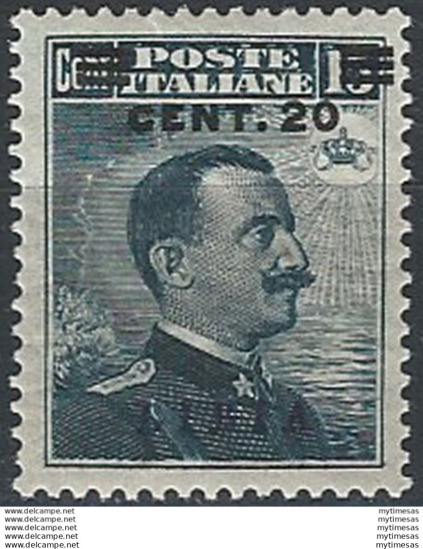 1916 Libia 20c. Su 15c. Bc. Grigio MNH Sassone N. 17 - Sonstige & Ohne Zuordnung