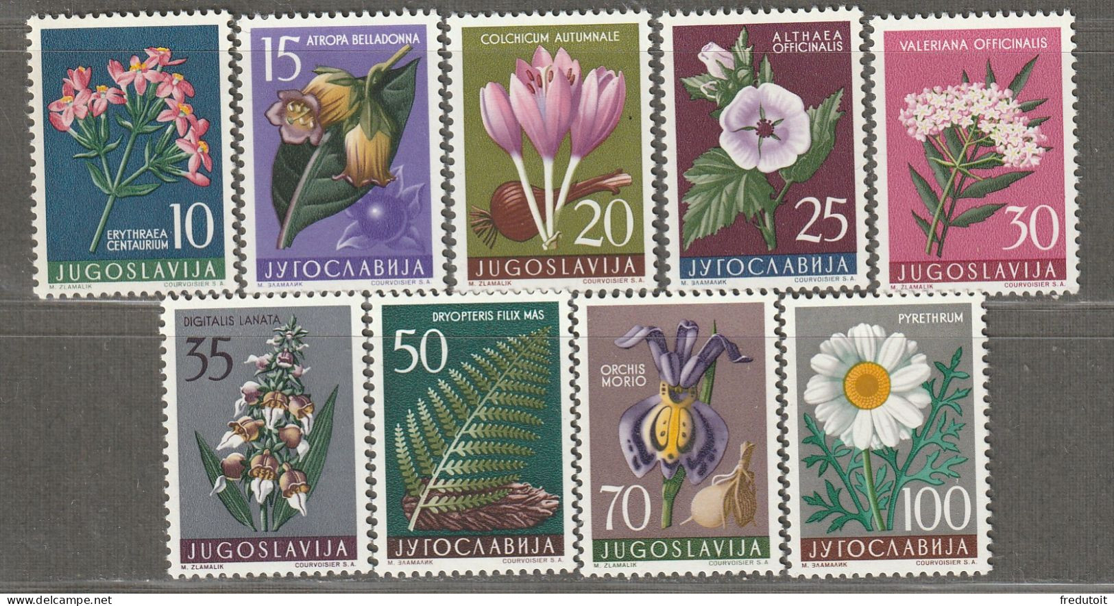 YOUGOSLAVIE- N°714/22 ** (1957) Fleurs - Unused Stamps