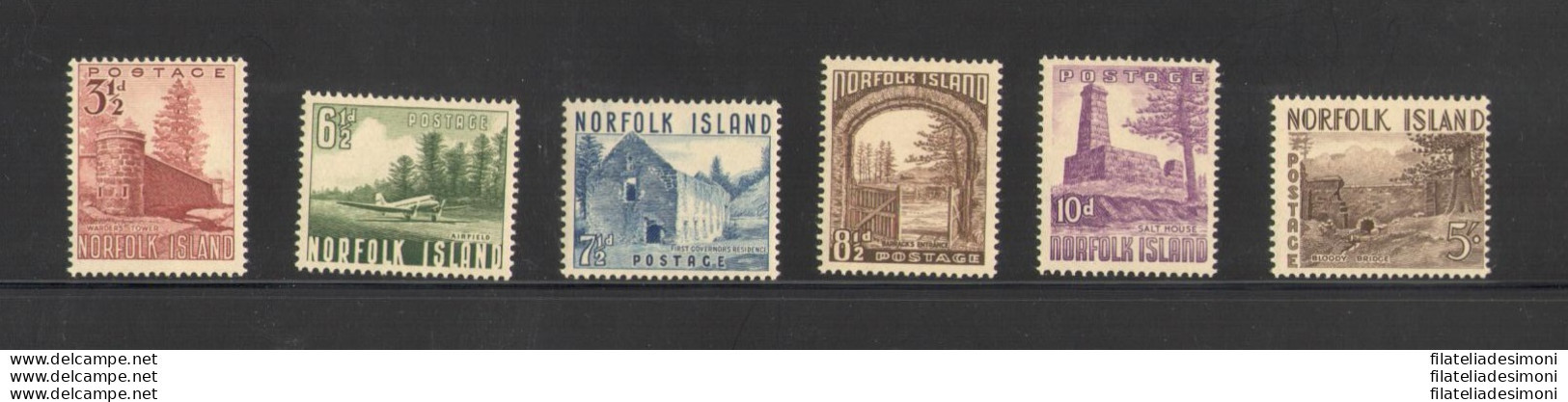 1953 Norfolk - Stanley Gibbons N. 13-18 - 6 Valori - MNH** - Other & Unclassified