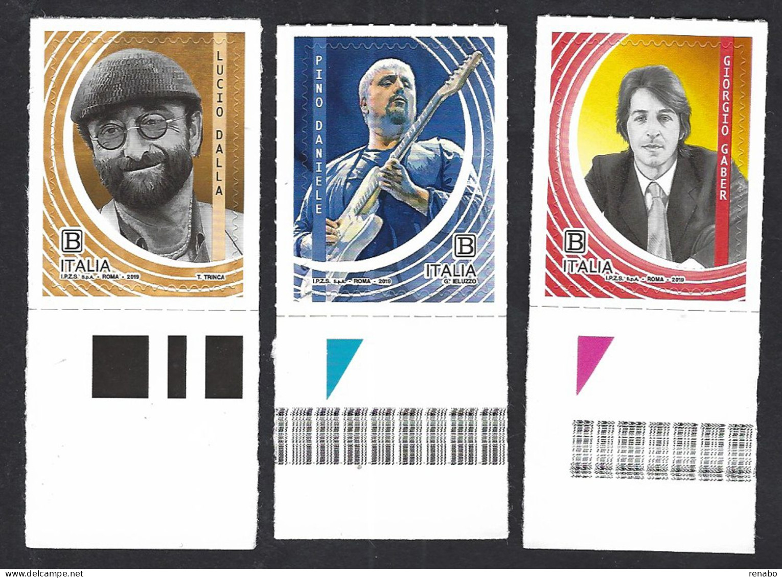 Italia 2019; Lucio Dalla, Pino Daniele, Giorgio Gaber: Cantautori E Musicisti Italiani. - 2011-20: Mint/hinged