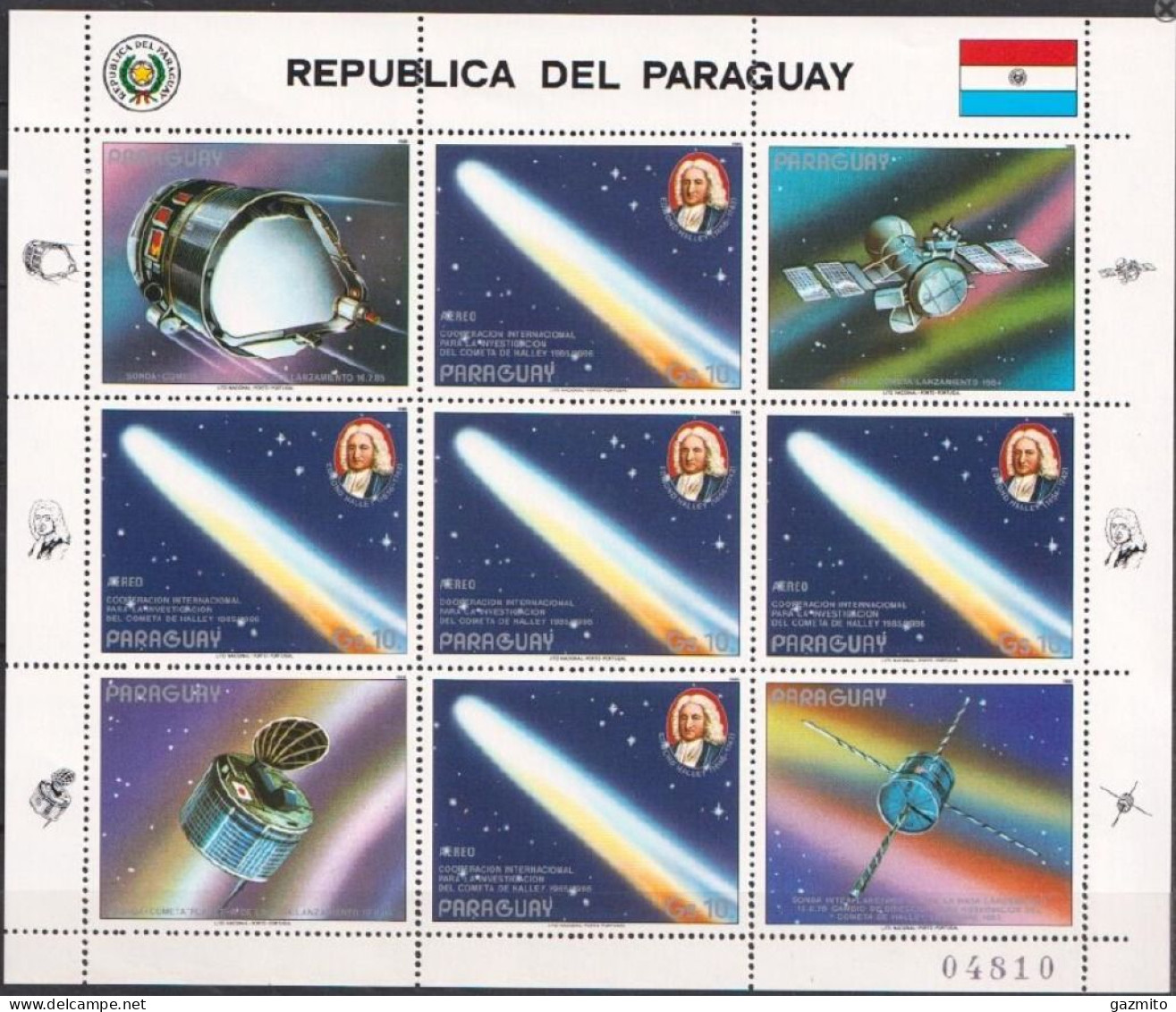 Paraguay 1986, Space, Halley Comet, Sheetlet - Astronomy