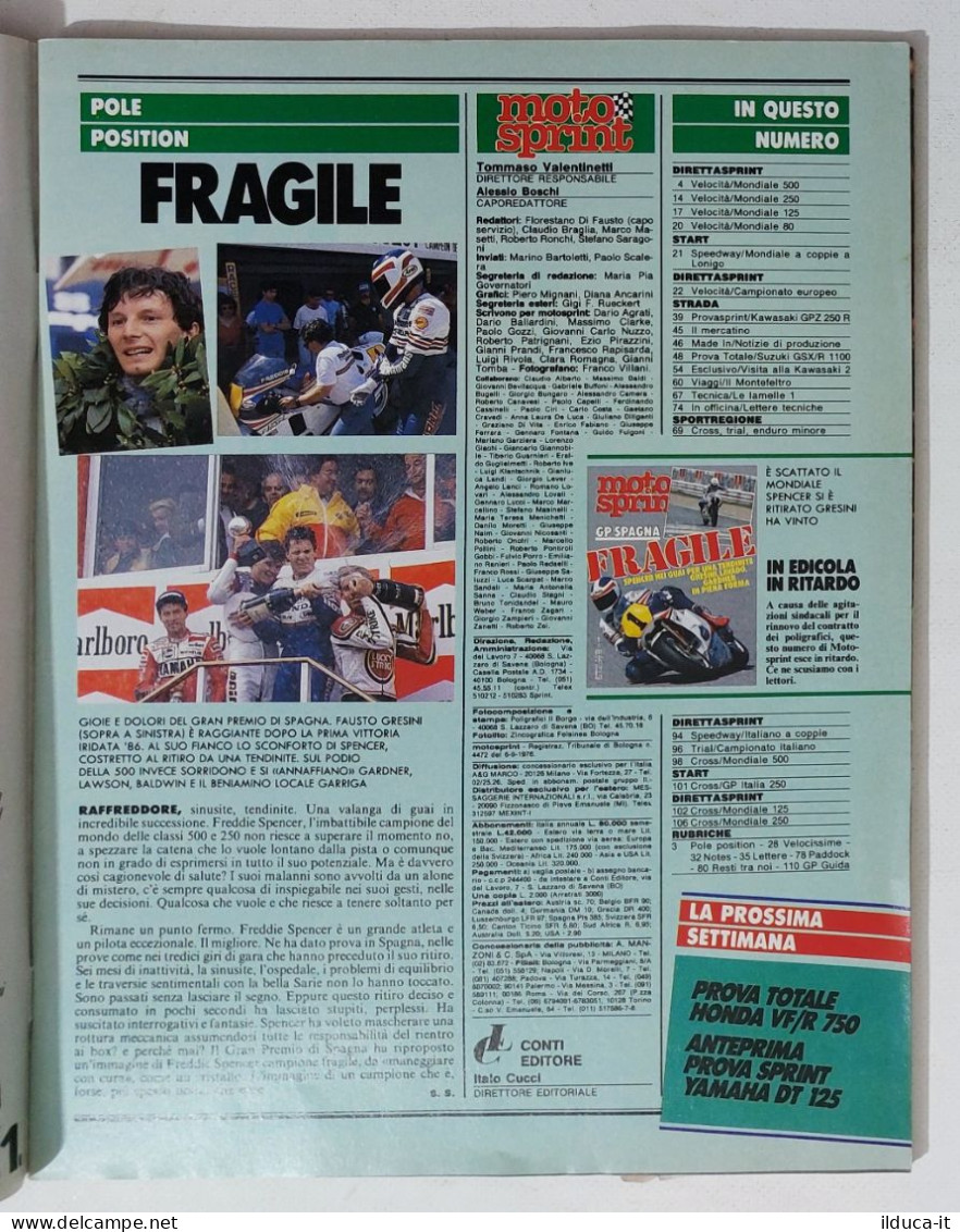 60485 Motosprint 1986 A. XI N. 19 - Kawasaki GPZ 250 R / Suzuki GSX/R 1100 - Moteurs