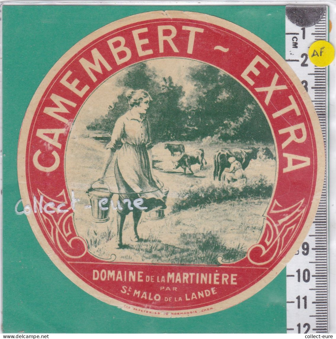 C1332  FROMAGE CAMEMBERT  DOMAINE DE LA MARTINIERE SAINT MALO DE LA LANDE MANCHE - Cheese