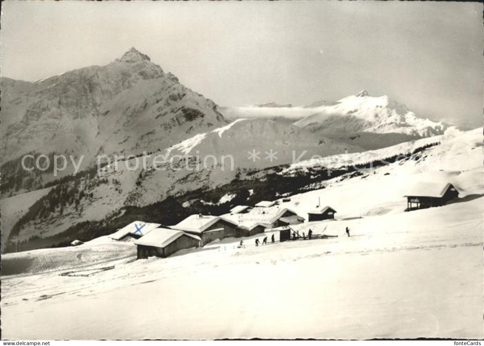 11837336 Obertschappina GR Heinzenberg Blick Piz Beverin Bruschghorn Skifahren O - Sonstige & Ohne Zuordnung