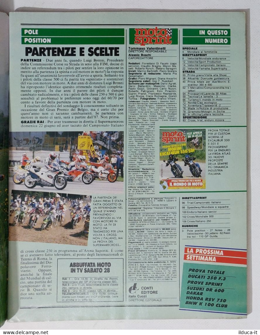 60487 Motosprint 1986 A. XI N. 26 - Laverda OR 50 Atlas / Morini Excalibur 350 - Motoren