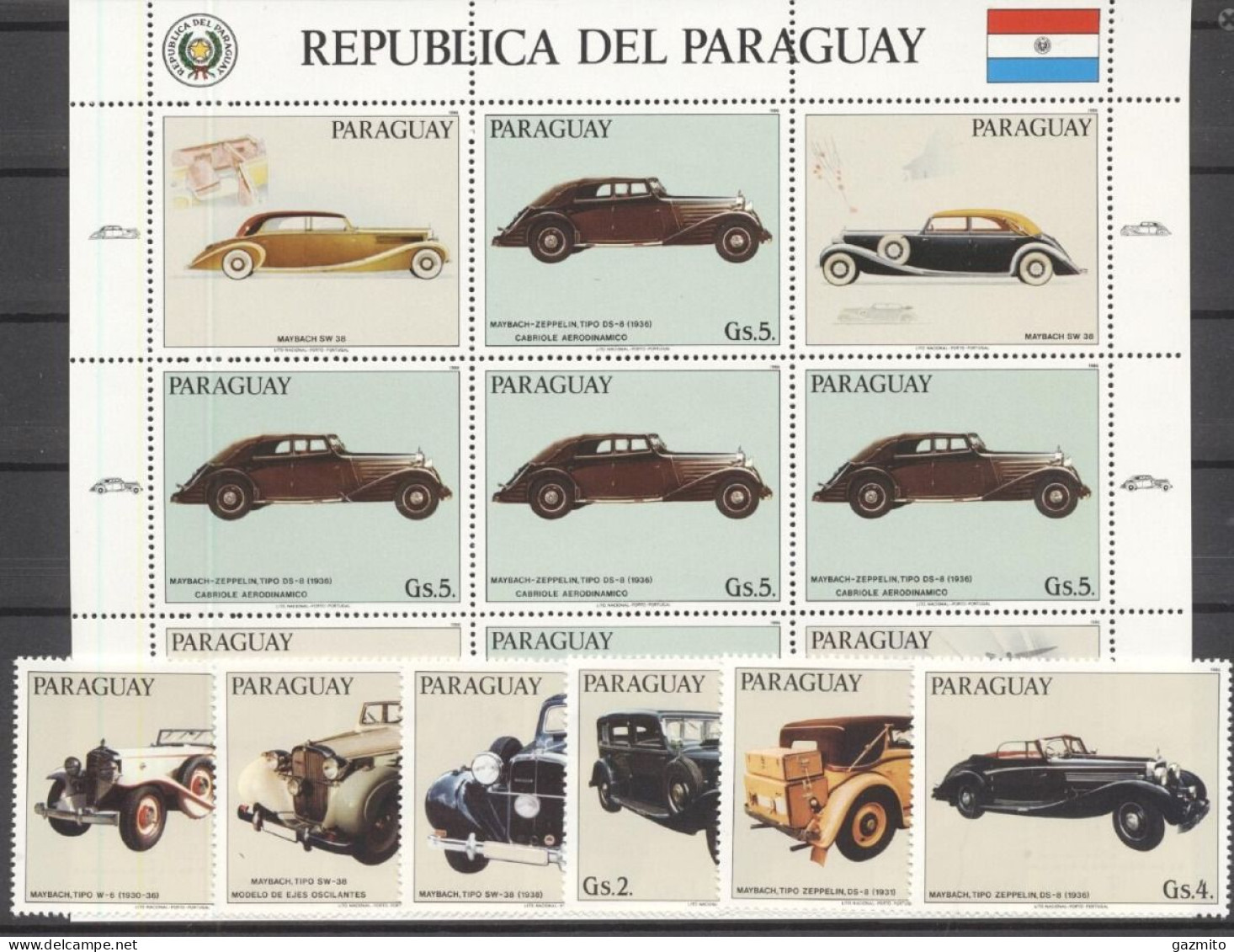 Paraguay 1986, Old Cars, Sheetlet - Cars