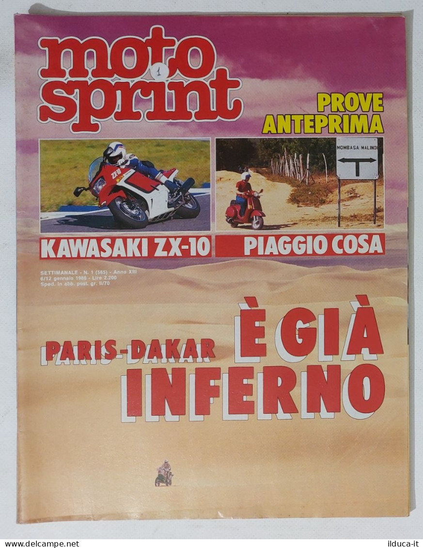 60488 Motosprint 1988 A. XIII N. 1 - Kawasaki ZX-10 / Piaggio Cosa / Dakar - Engines