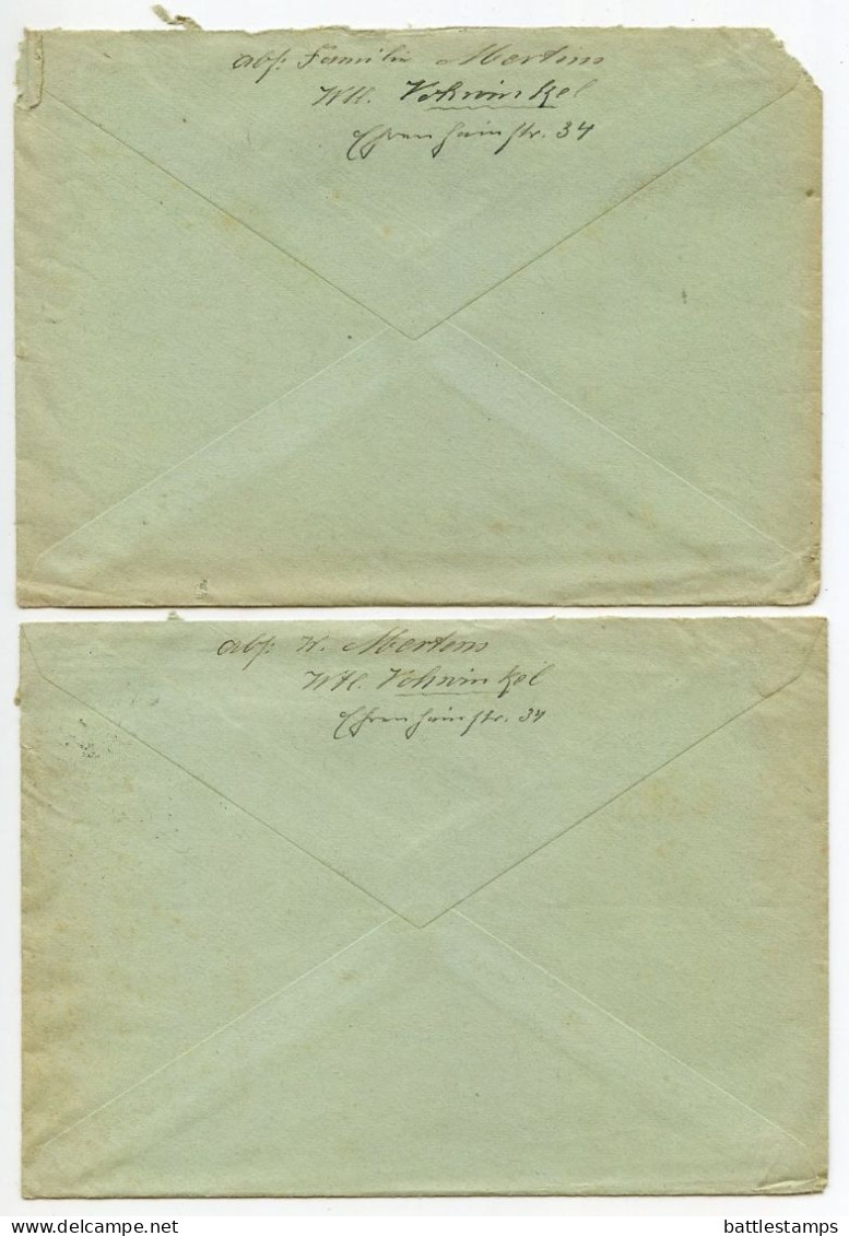 Germany 1940 2 Covers & Letters; Wuppertal-Hohwinkel To Schiplage; 12pf. Hindenburg - Covers & Documents