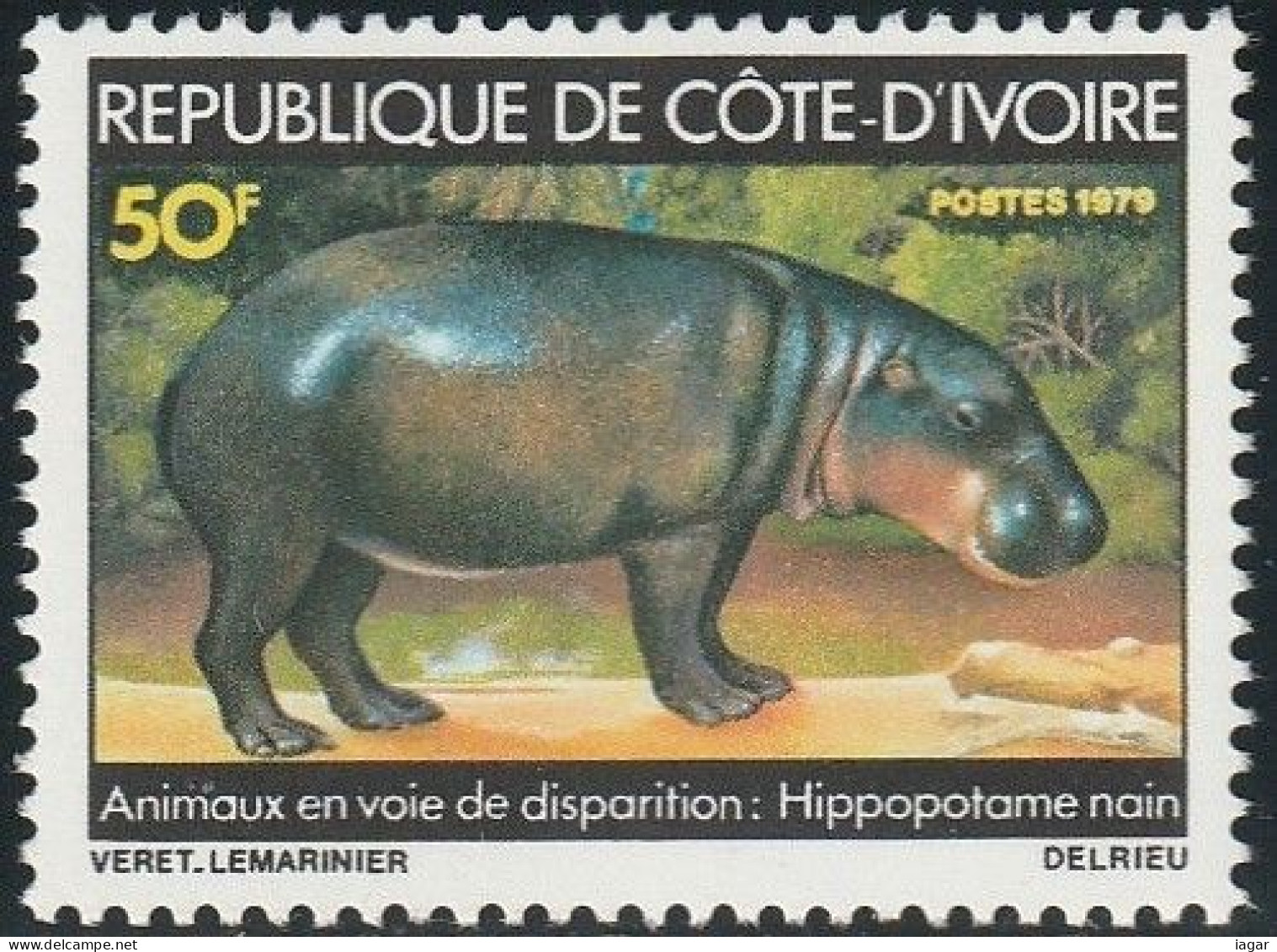 THEMATIC FAUNA:  ENDANGERED SPECIES, PYGMY HIPPOPOTAMUS   -   COTE D'IVOIRE - Andere & Zonder Classificatie