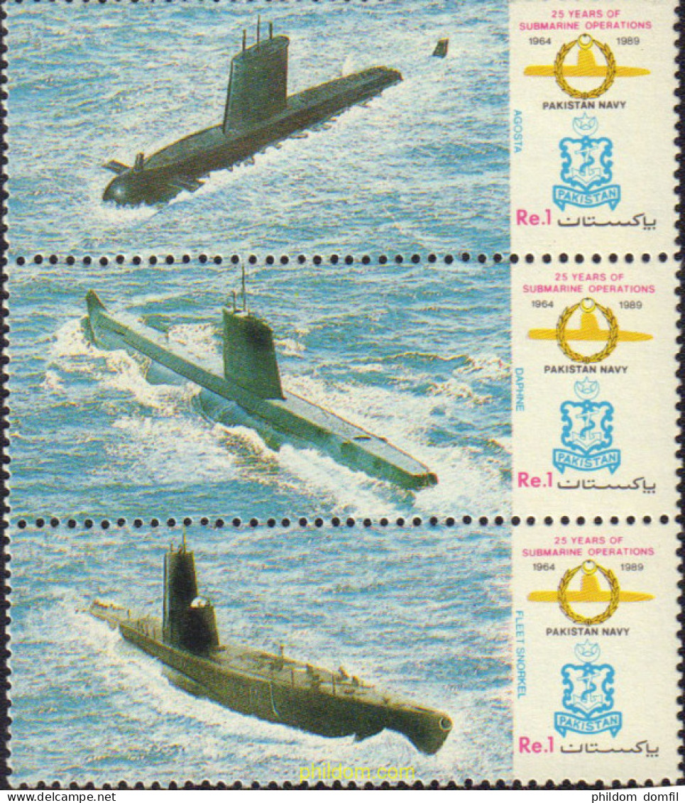 575756 MNH PAKISTAN 1989 25 ANIVERSARIO DE OPERACIONES SUBMARINAS - Pakistan