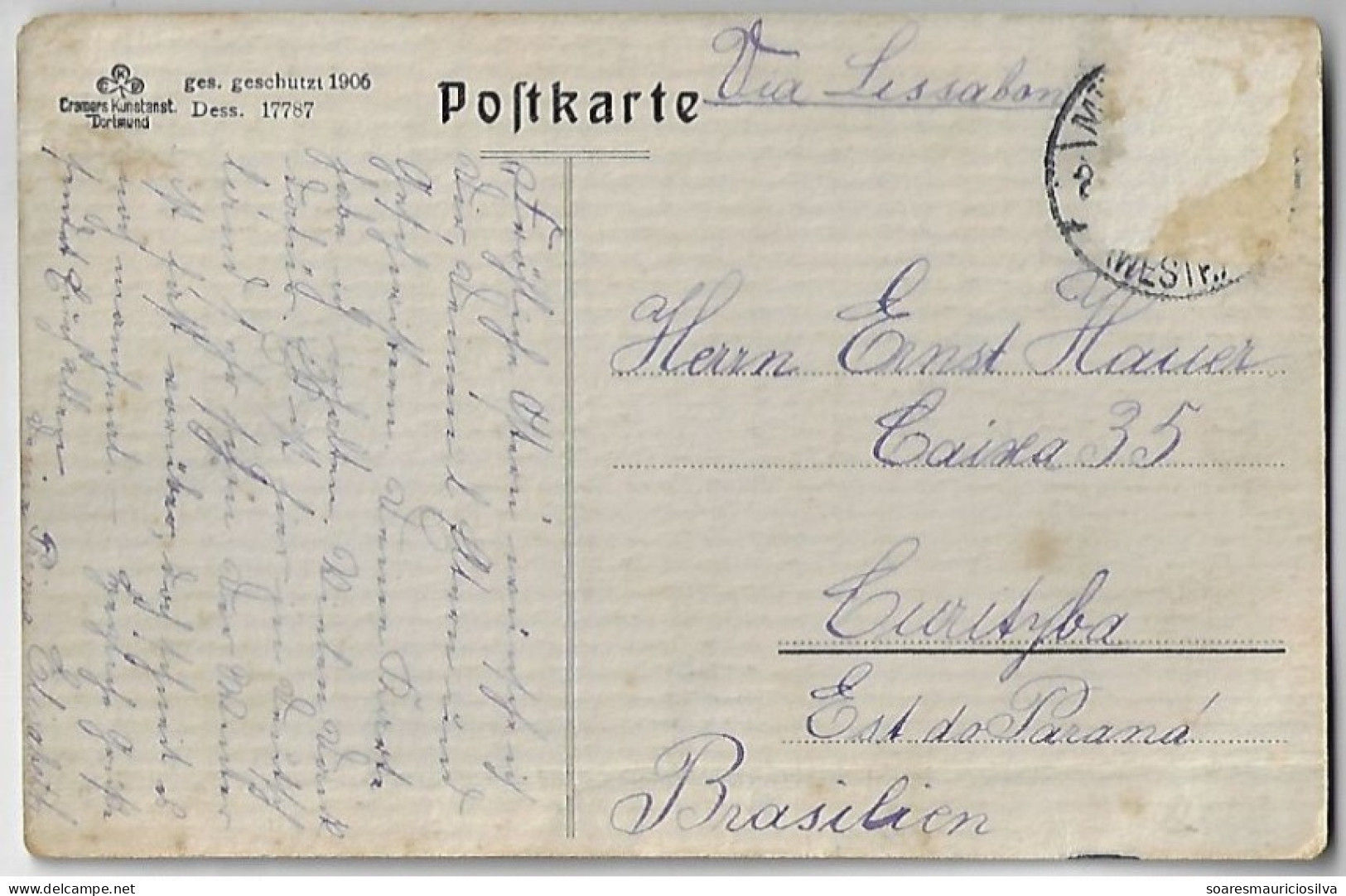 Germany 1906 Postcard Photo Erbdrostenhof Palace In Münster Editor CKD Cramers Kunstanst Dortmund No. 17787 Used - Münster