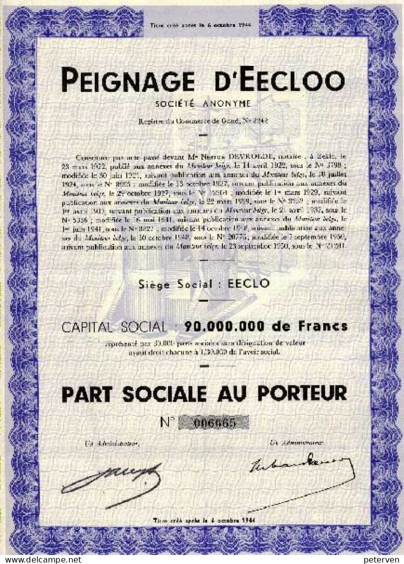 PEIGNAGE D'EECLOO - Textil