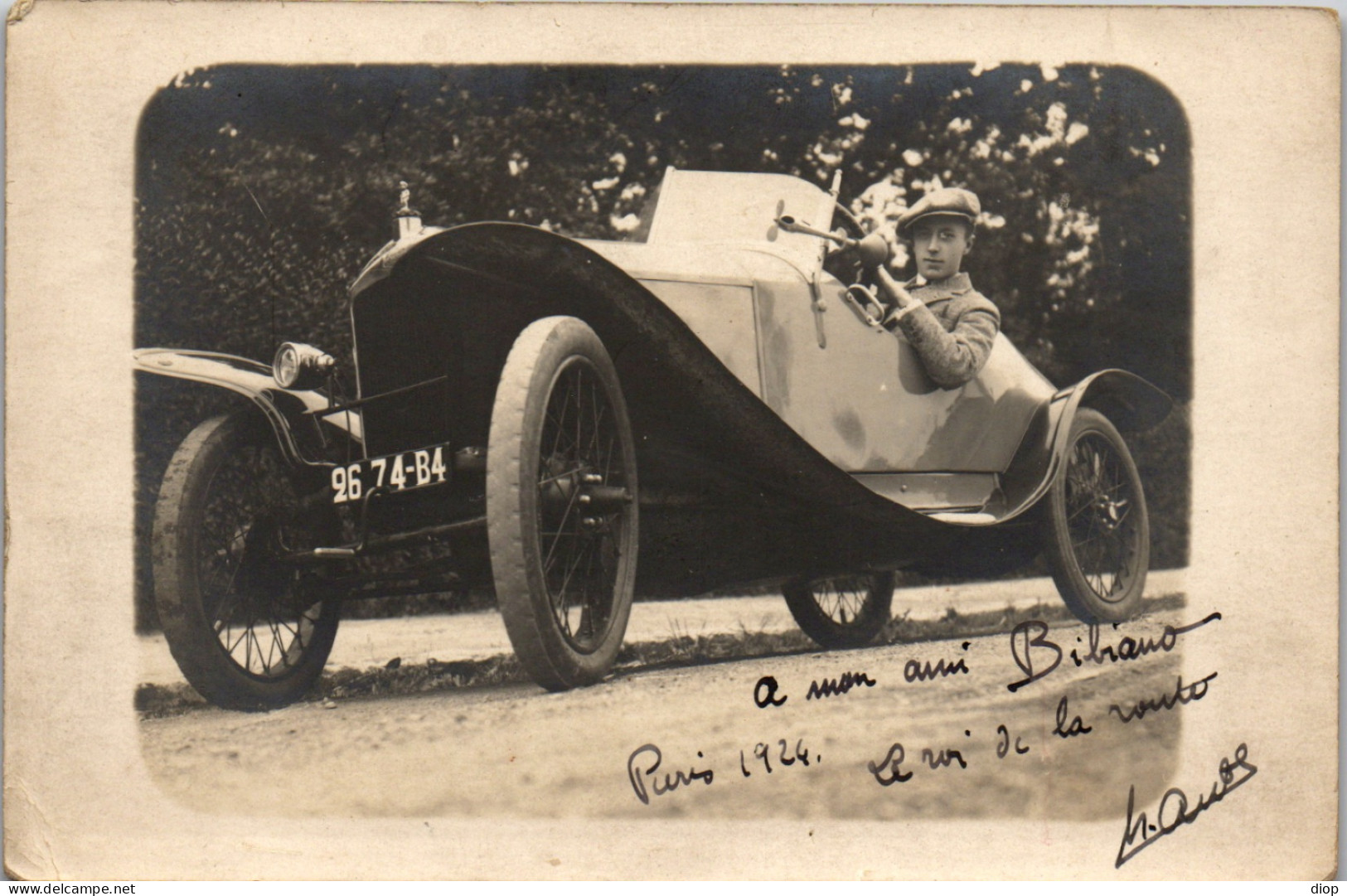 CP Carte Photo D&#039;&eacute;poque Photographie Vintage Automobile Cabriolet Voiture Auto - Auto's