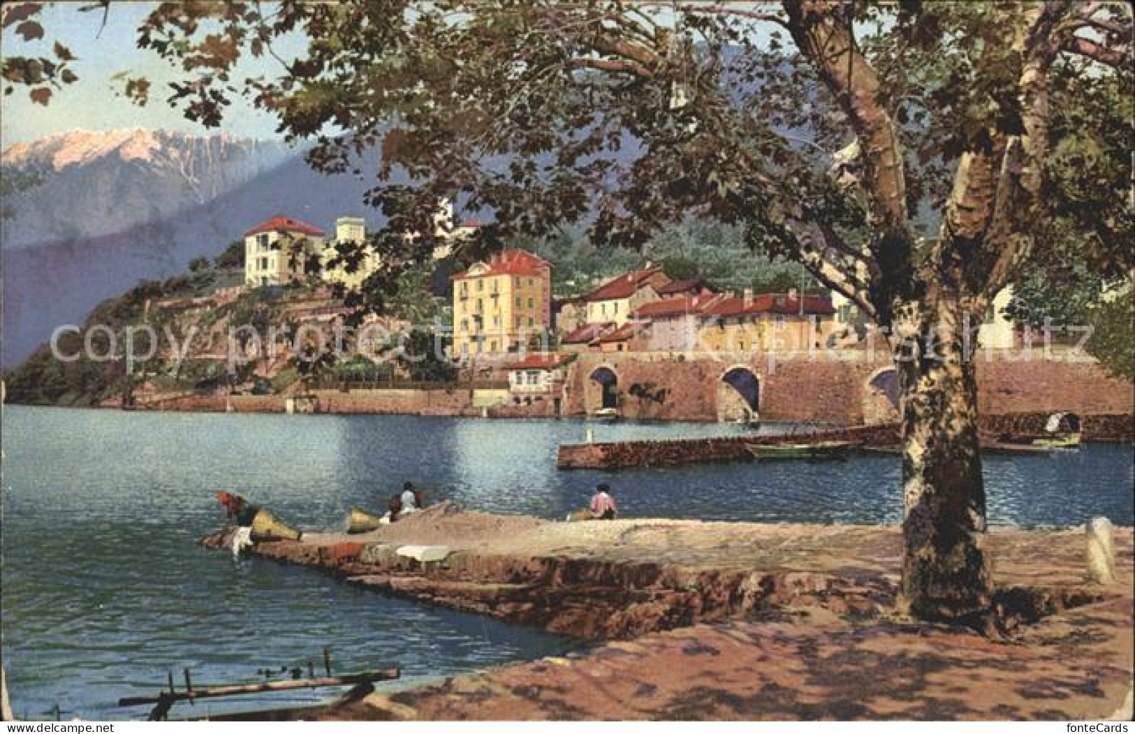 11834876 Ascona TI Uferpartie Am See Zensur Stempel Ascona - Otros & Sin Clasificación