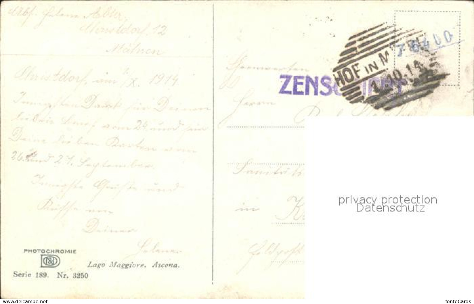 11834876 Ascona TI Uferpartie Am See Zensur Stempel Ascona - Other & Unclassified