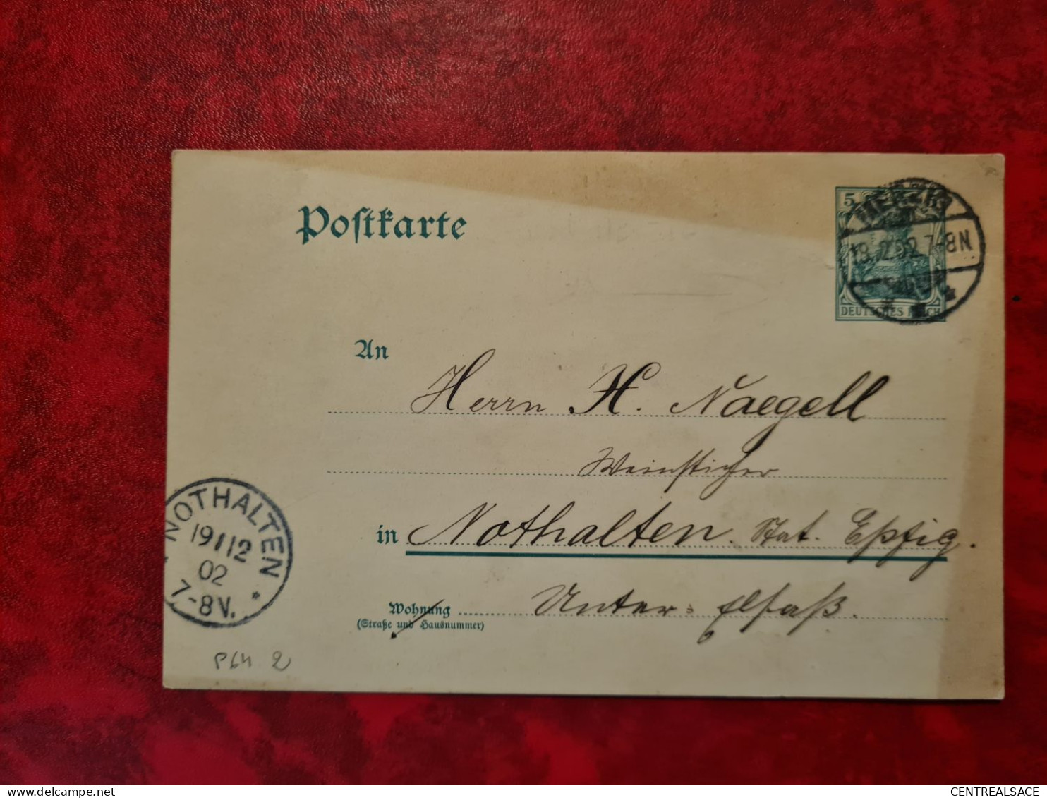 CARTE ENTIER MONDORF CACHET MERZIG POUR NOTHALTEN 1902 - Other & Unclassified