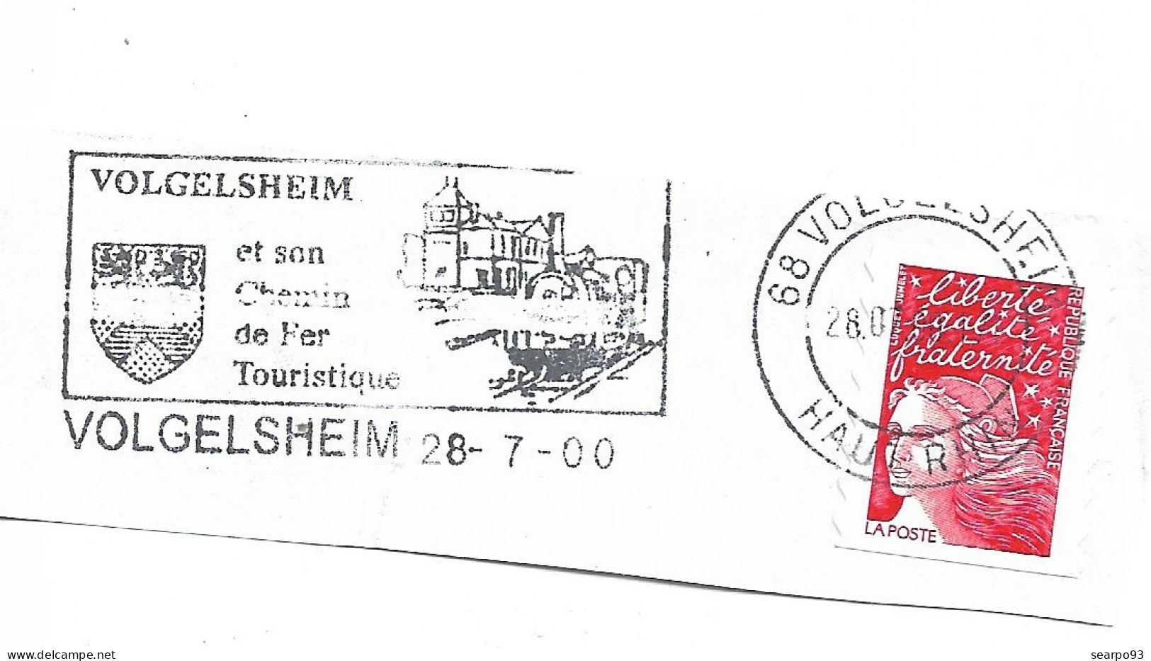 FRANCE. POSTMARK. VOLGELSHEIM. 2000 - 1961-....