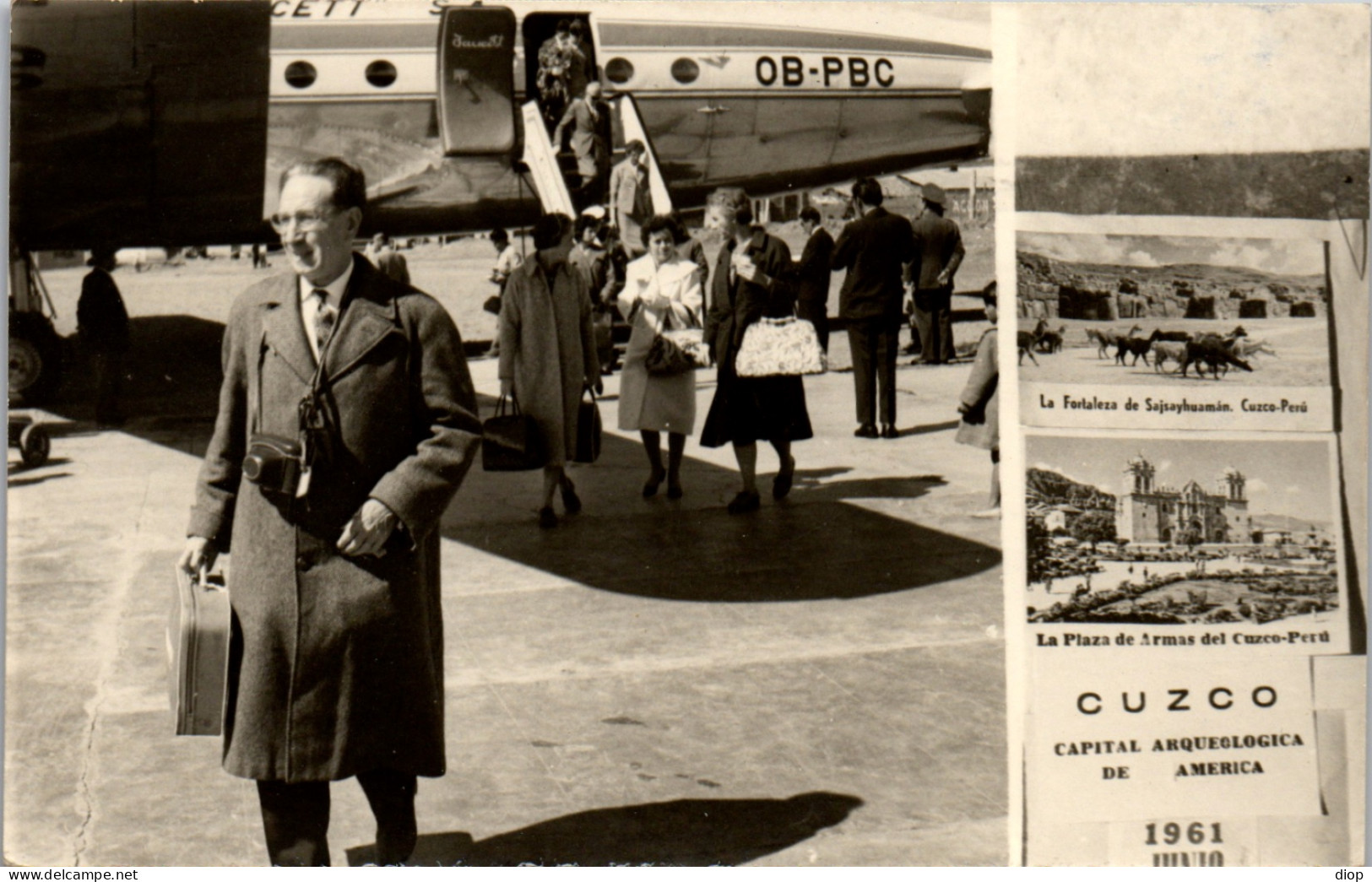 CP Carte Photo D&#039;&eacute;poque Photographie Vintage Avion Aviation Cuzco Perou - Non Classés