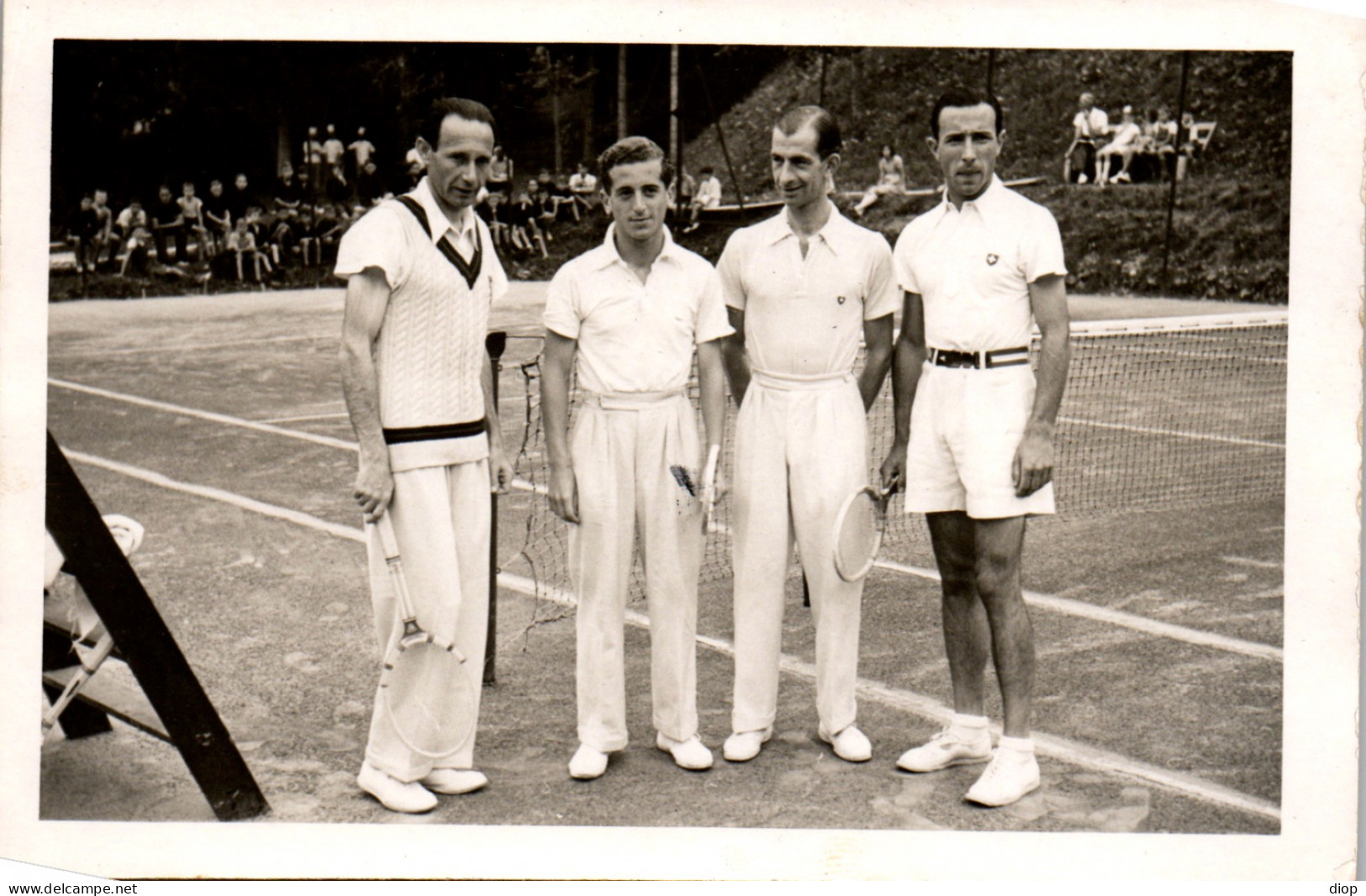 CP Carte Photo D&#039;&eacute;poque Photographie Vintage Tennis Villars / Ollon Suisse - Sporten