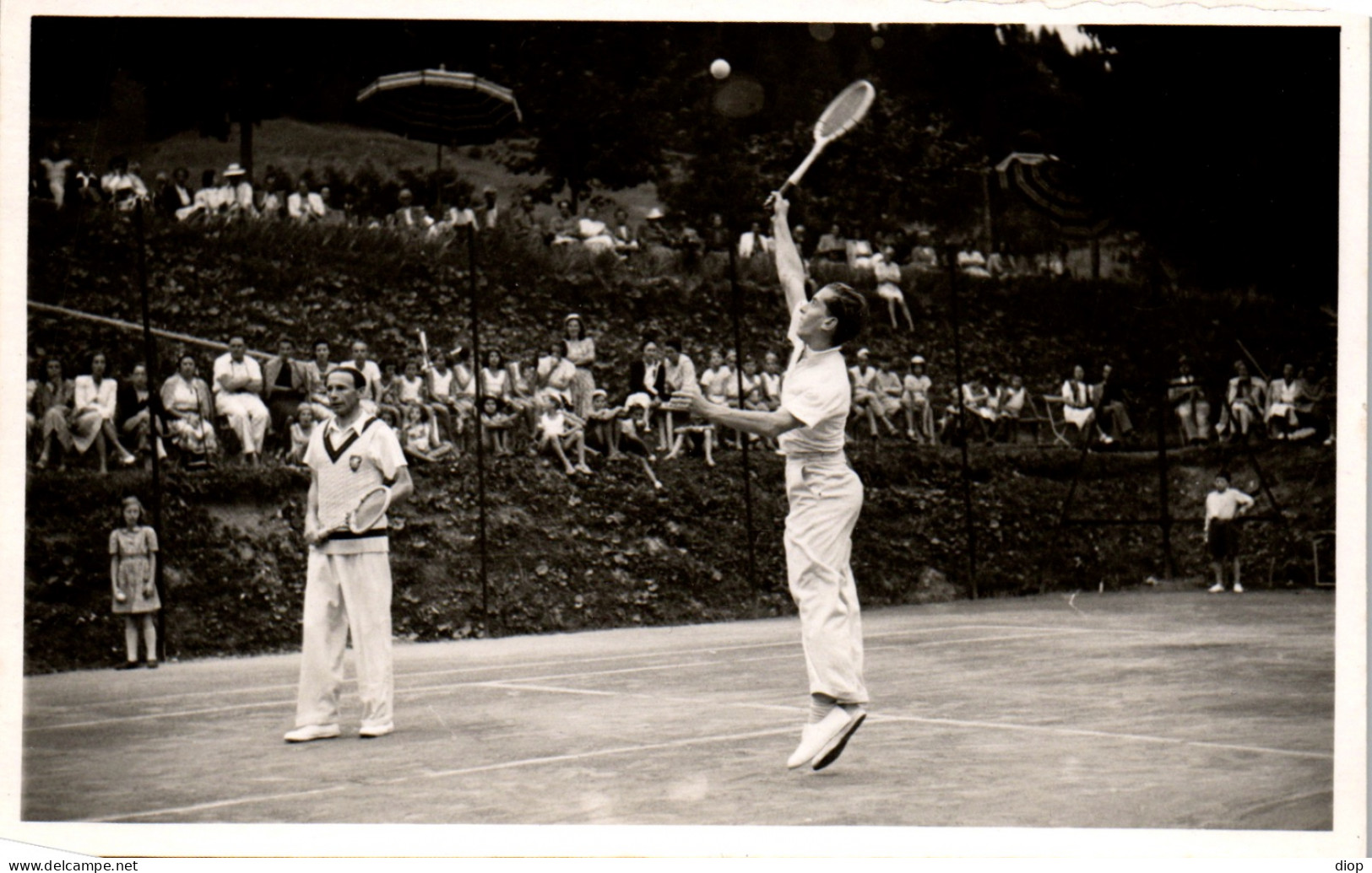 CP Carte Photo D&#039;&eacute;poque Photographie Vintage Tennis Villars / Ollon Suisse Court - Sporten