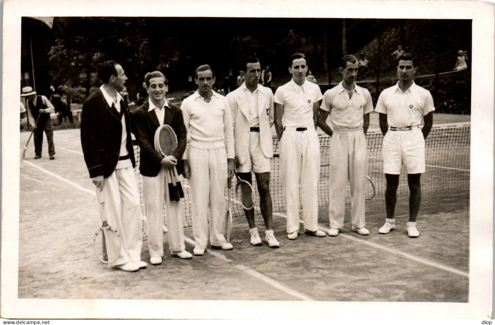 CP Carte Photo D&#039;&eacute;poque Photographie Vintage Tennis Tennisman Villars/ Ollon  - Deportes